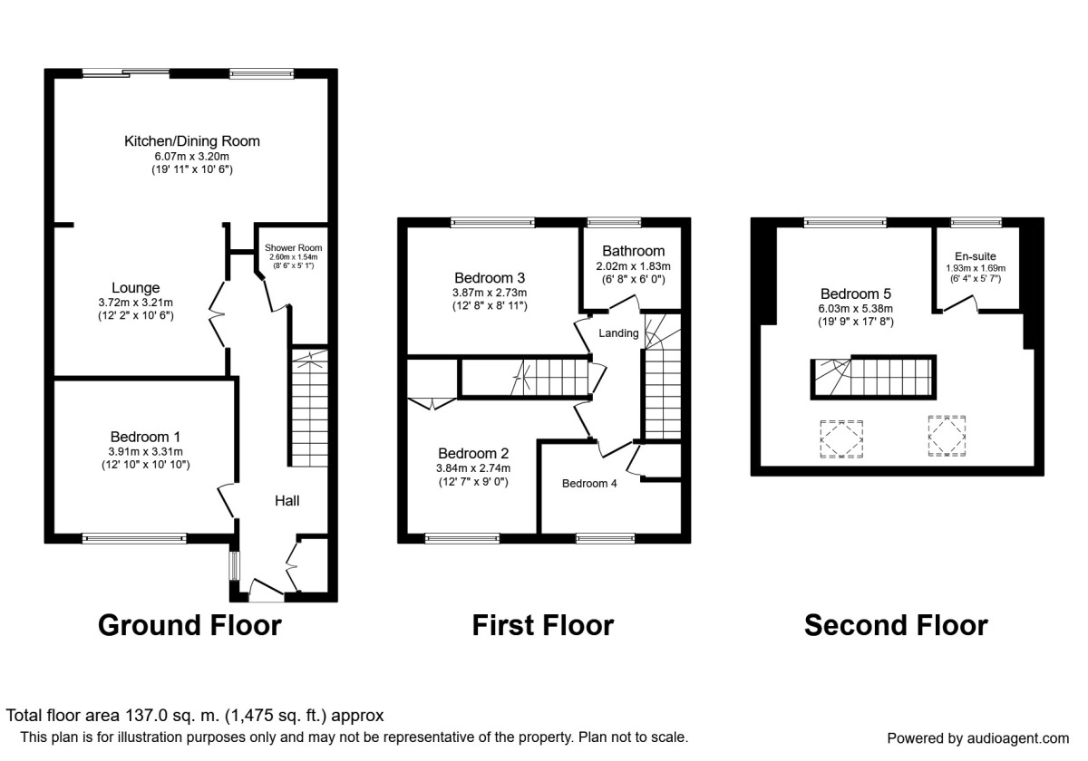 Floorplan of 5 bedroom Semi Detached House to rent, Oxford Road, Canterbury, Kent, CT1