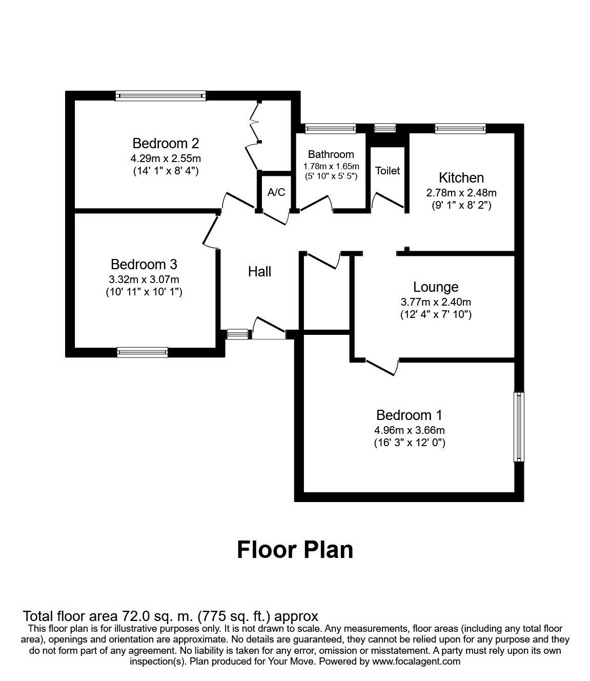 Floorplan of 3 bedroom  Flat to rent, Calcraft Mews, Canterbury, CT1