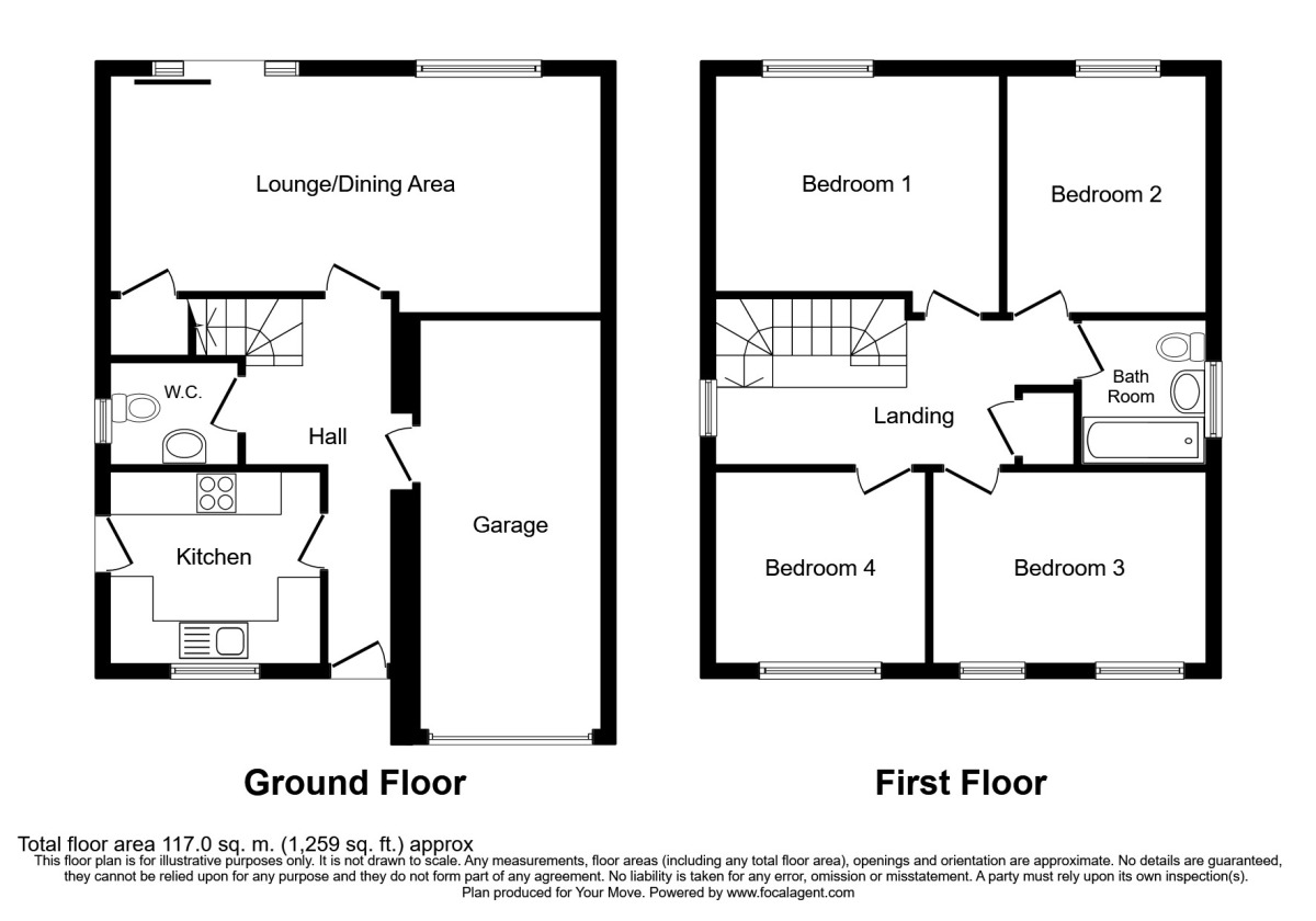 Floorplan of 4 bedroom Detached House to rent, Manor Close, Canterbury, CT1