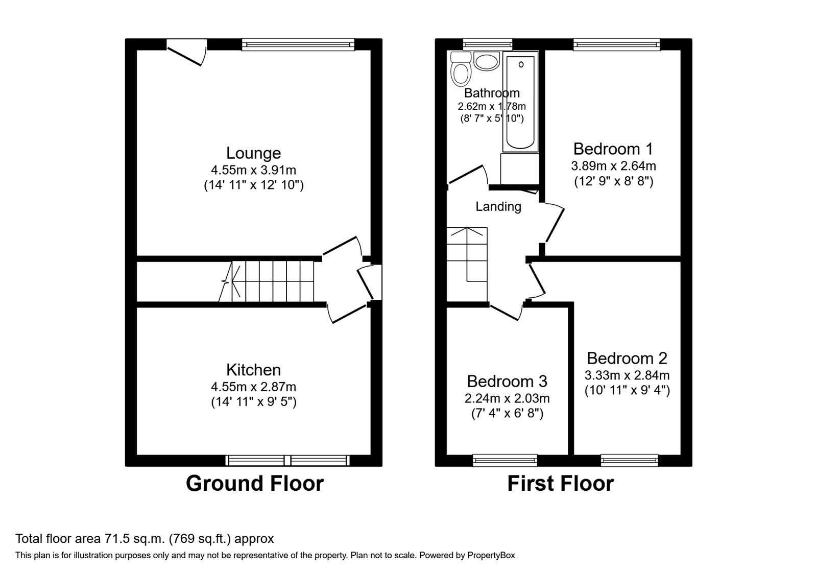 Floorplan of 3 bedroom End Terrace House to rent, Fairview Gardens, Sturry, Kent, CT2