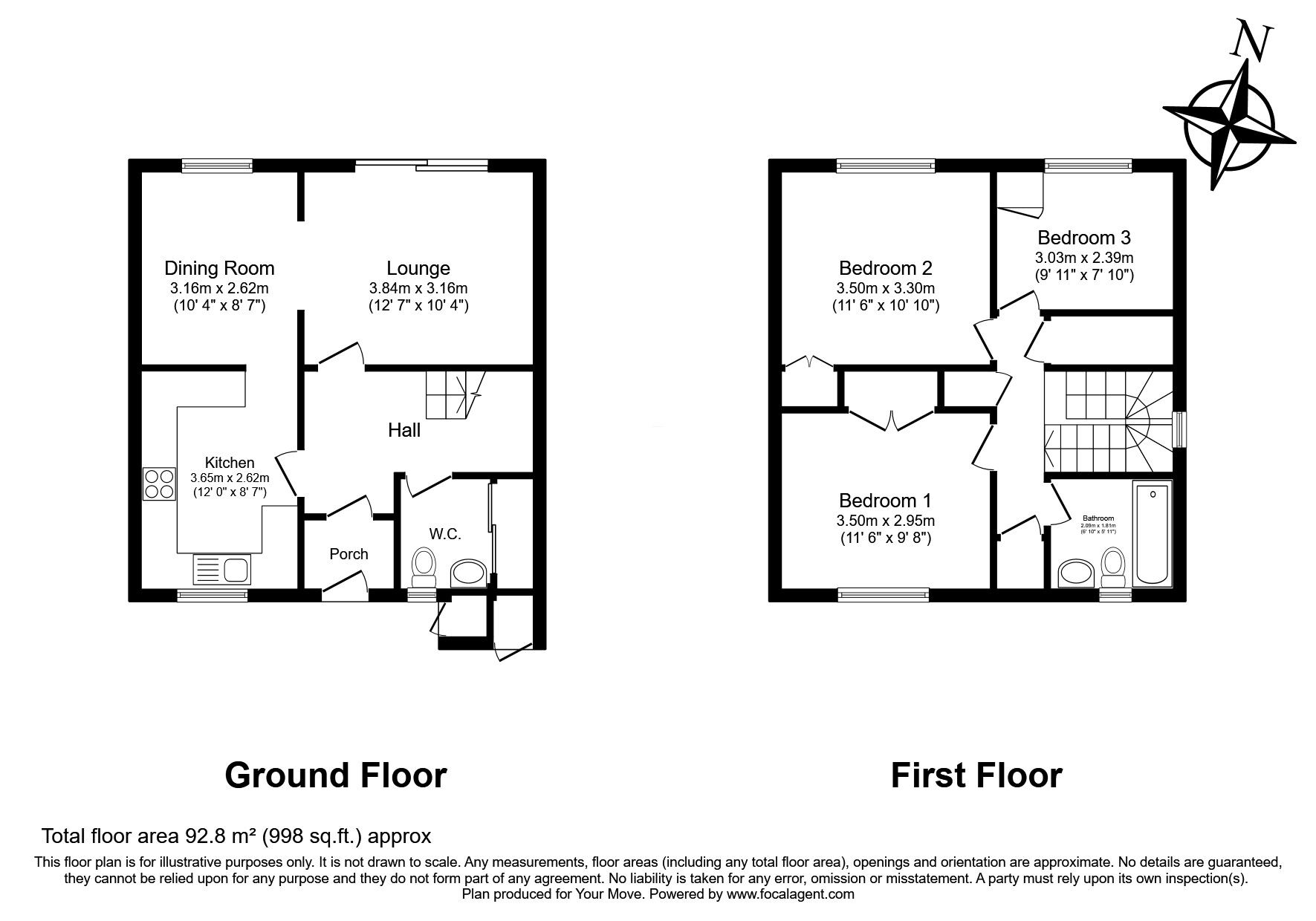 Floorplan of 3 bedroom End Terrace House for sale, Sevastopol Place, Canterbury, Kent, CT1