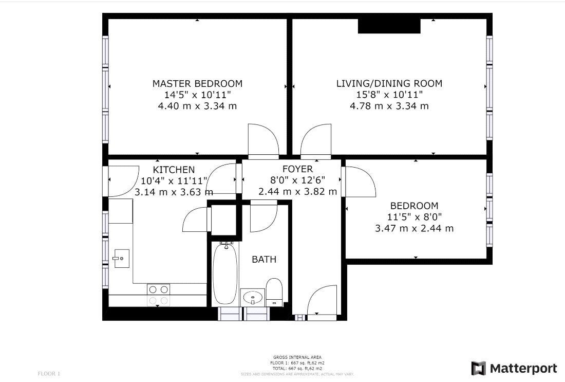 Floorplan of 2 bedroom End Terrace Flat to rent, Raymond Avenue, Canterbury, Kent, CT1