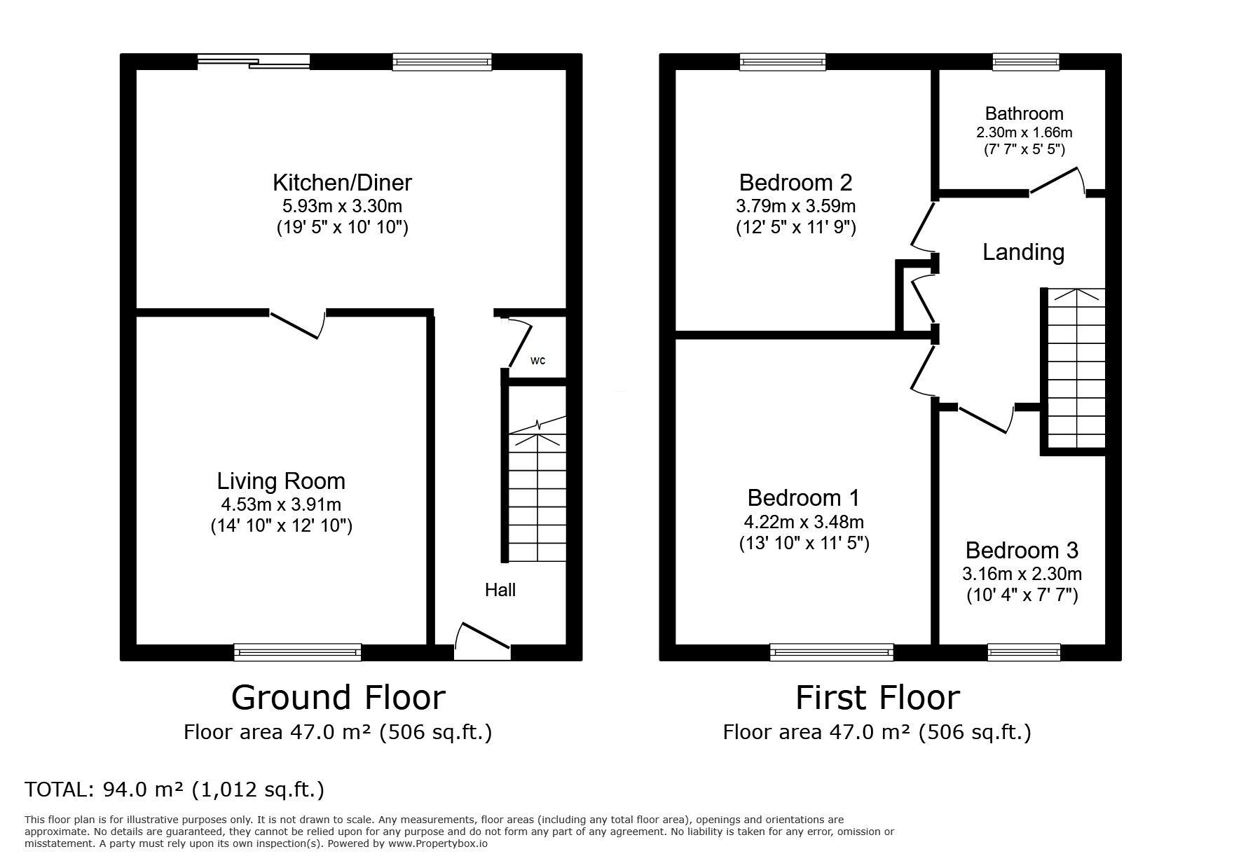 Floorplan of 3 bedroom Semi Detached House for sale, Laburnum Lane, Sturry, Kent, CT2