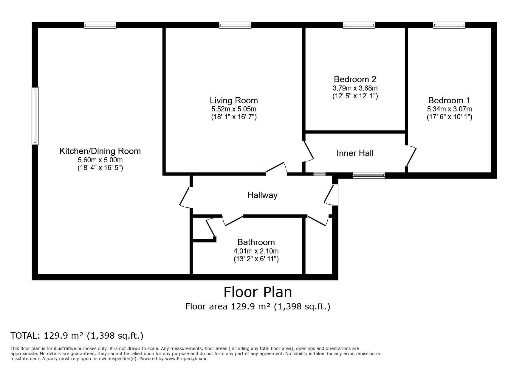 Floorplan of 2 bedroom  Flat for sale, Higham Lane, Bridge, Kent, CT4