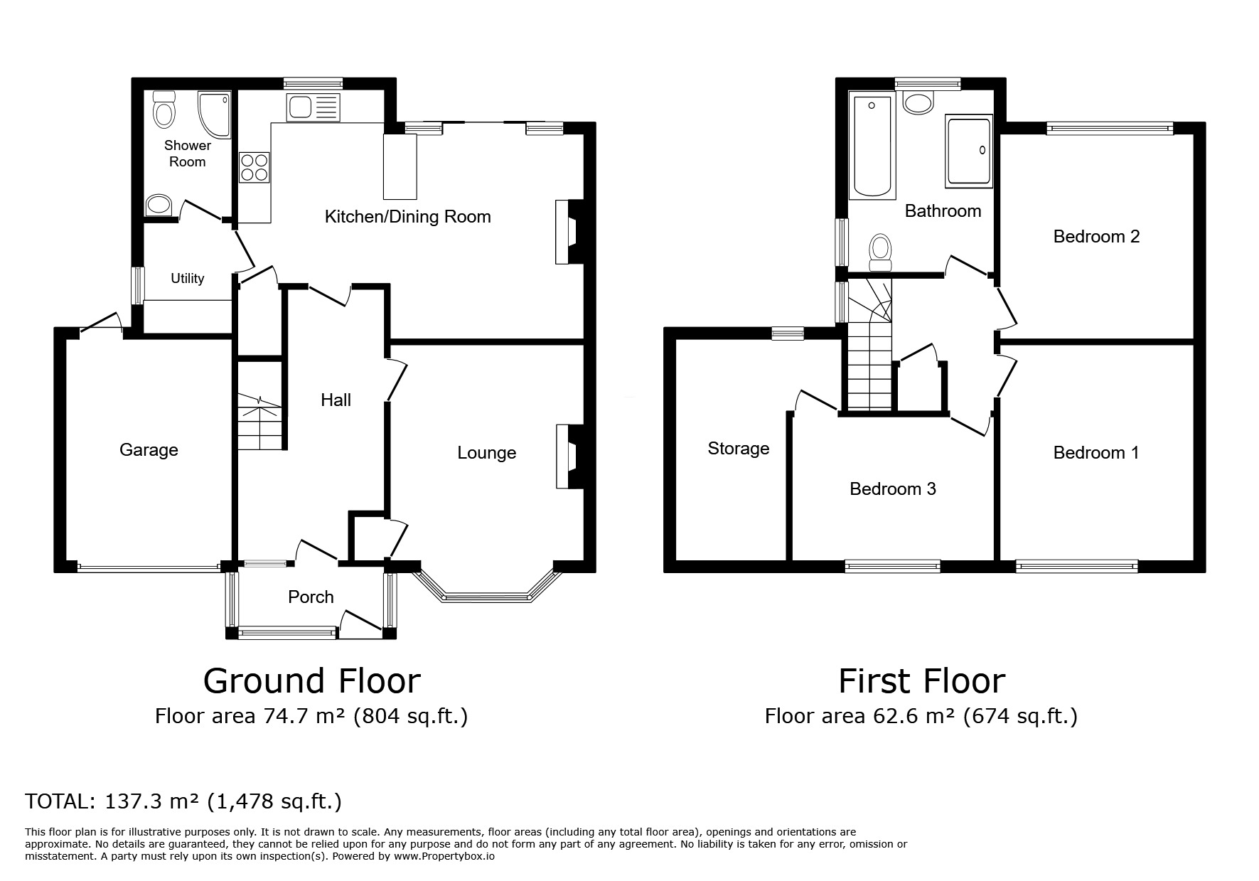 Floorplan of 3 bedroom Detached Property to rent, Ersham Road, Canterbury, Kent, CT1