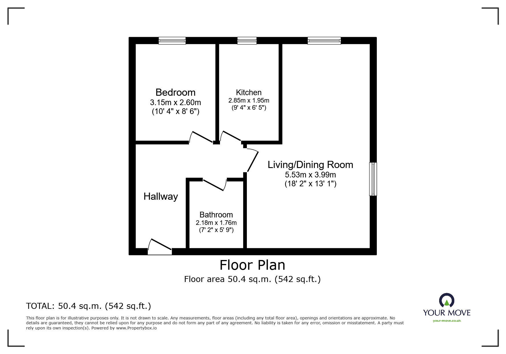 Floorplan of 1 bedroom  Flat for sale, Sturry Court Mews, Sturry Hill, Canterbury, CT2