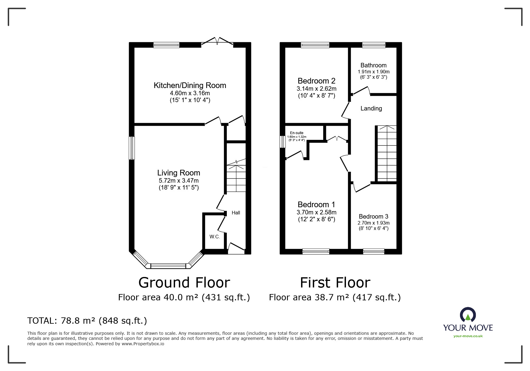 Floorplan of 3 bedroom Semi Detached House for sale, Harrison Road, Aylesham, Kent, CT3