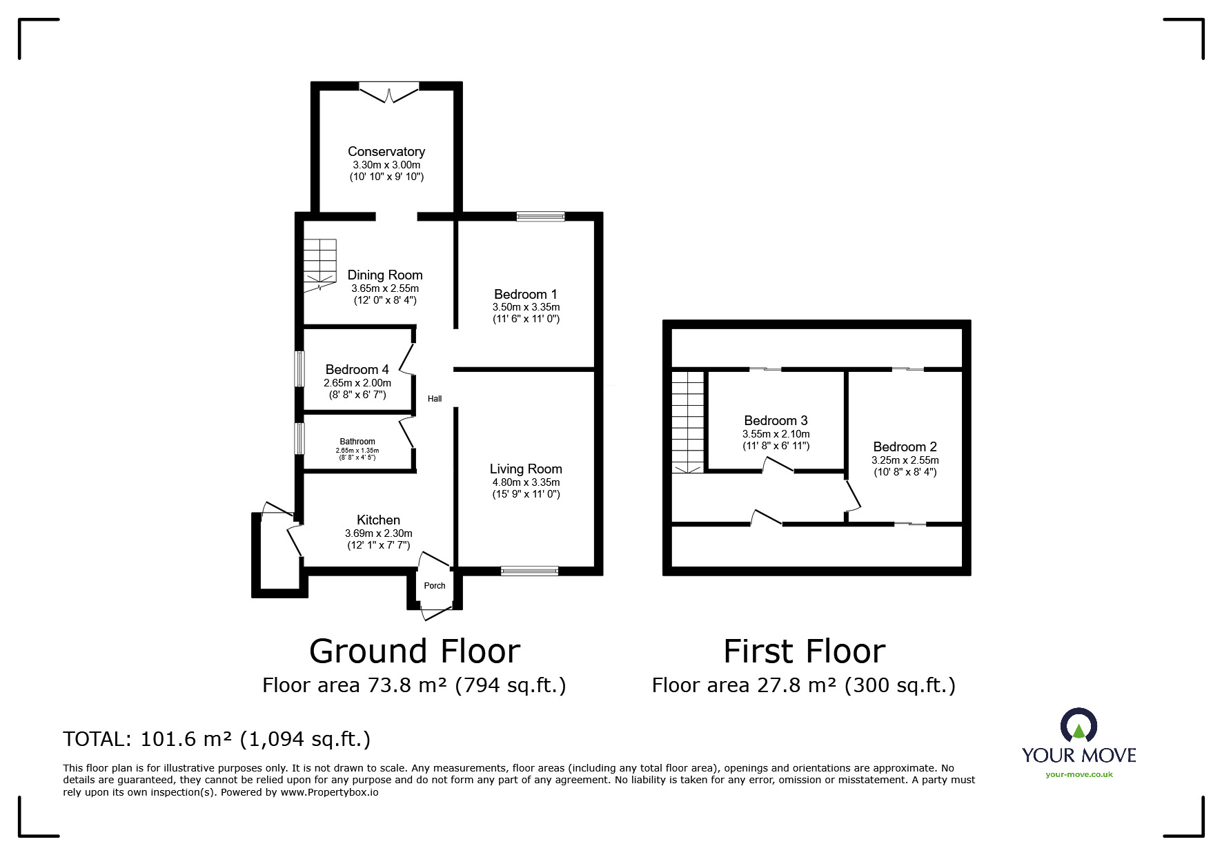 Floorplan of 4 bedroom Semi Detached Bungalow for sale, Fairview Gardens, Sturry, Kent, CT2