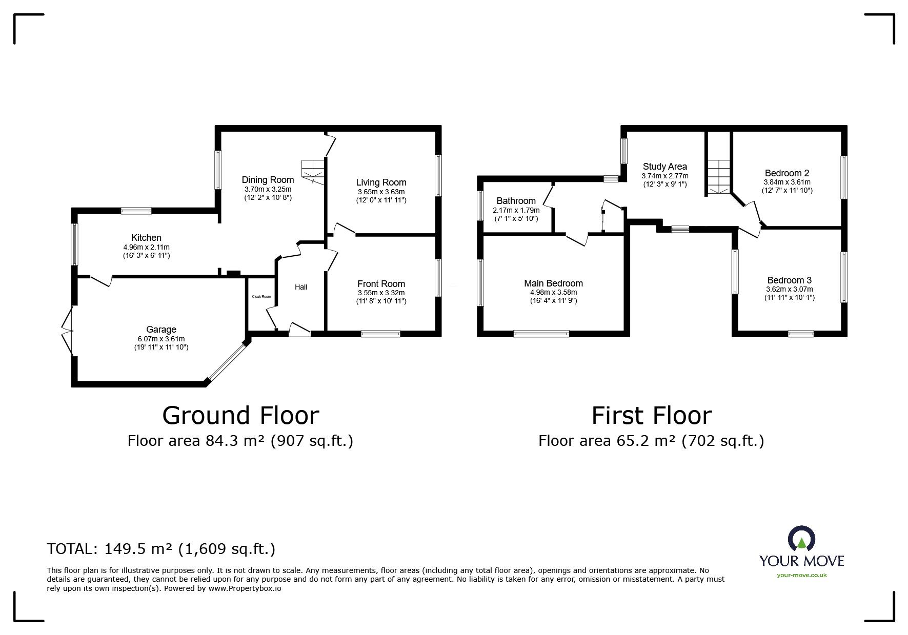 Floorplan of 3 bedroom End Terrace House for sale, Oaten Hill, Canterbury, Kent, CT1