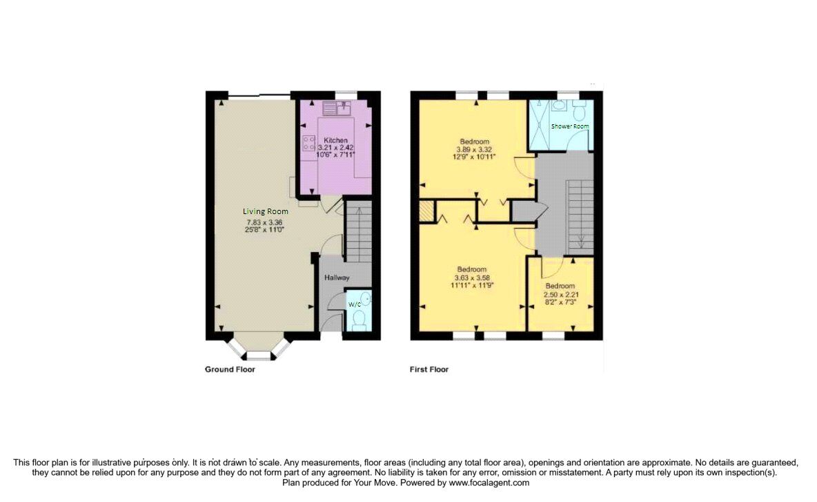 Floorplan of 3 bedroom Mid Terrace House to rent, Becket Mews, Canterbury, Kent, CT2