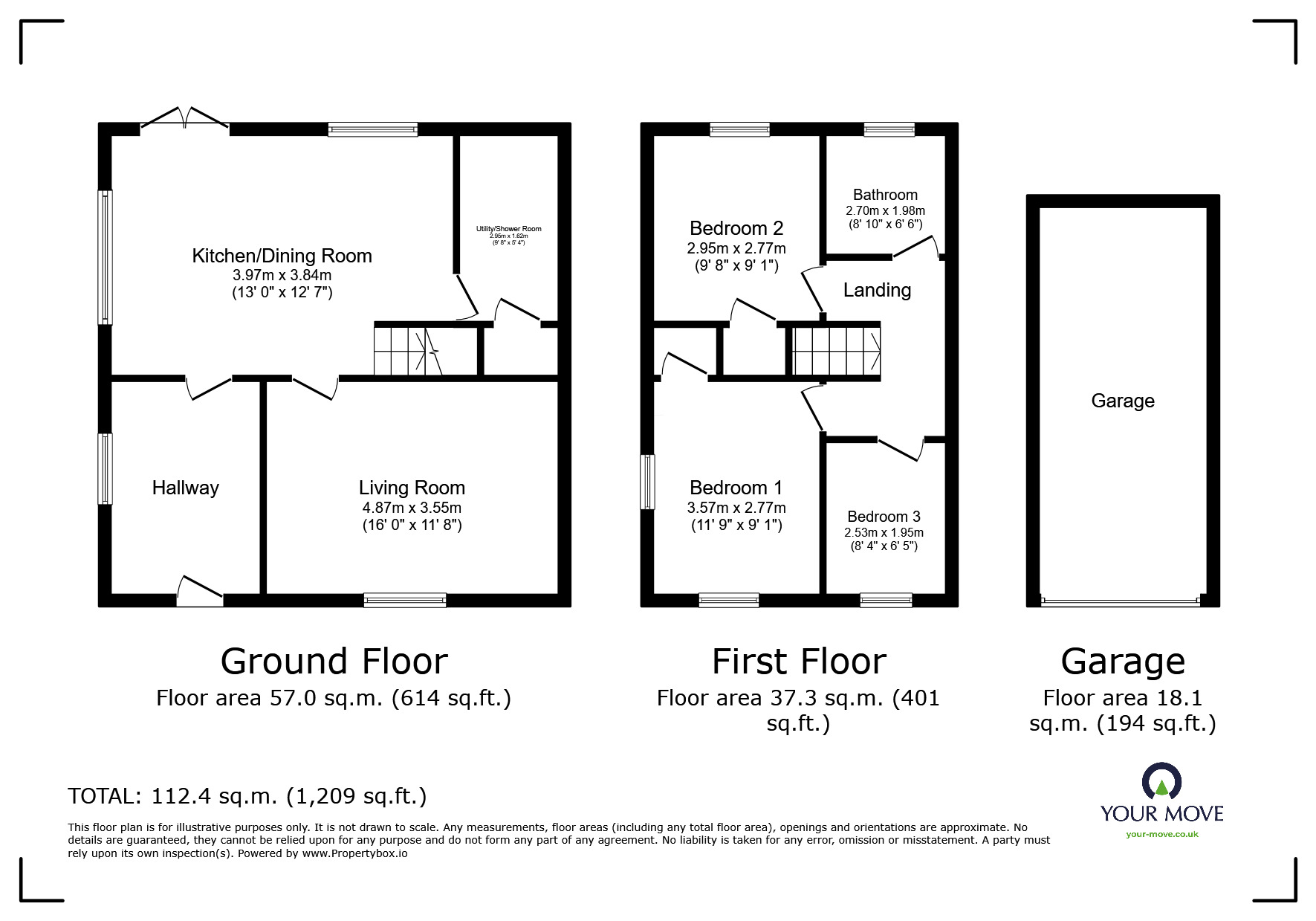 Floorplan of 3 bedroom Semi Detached House for sale, Cedar Road, Sturry, Kent, CT2