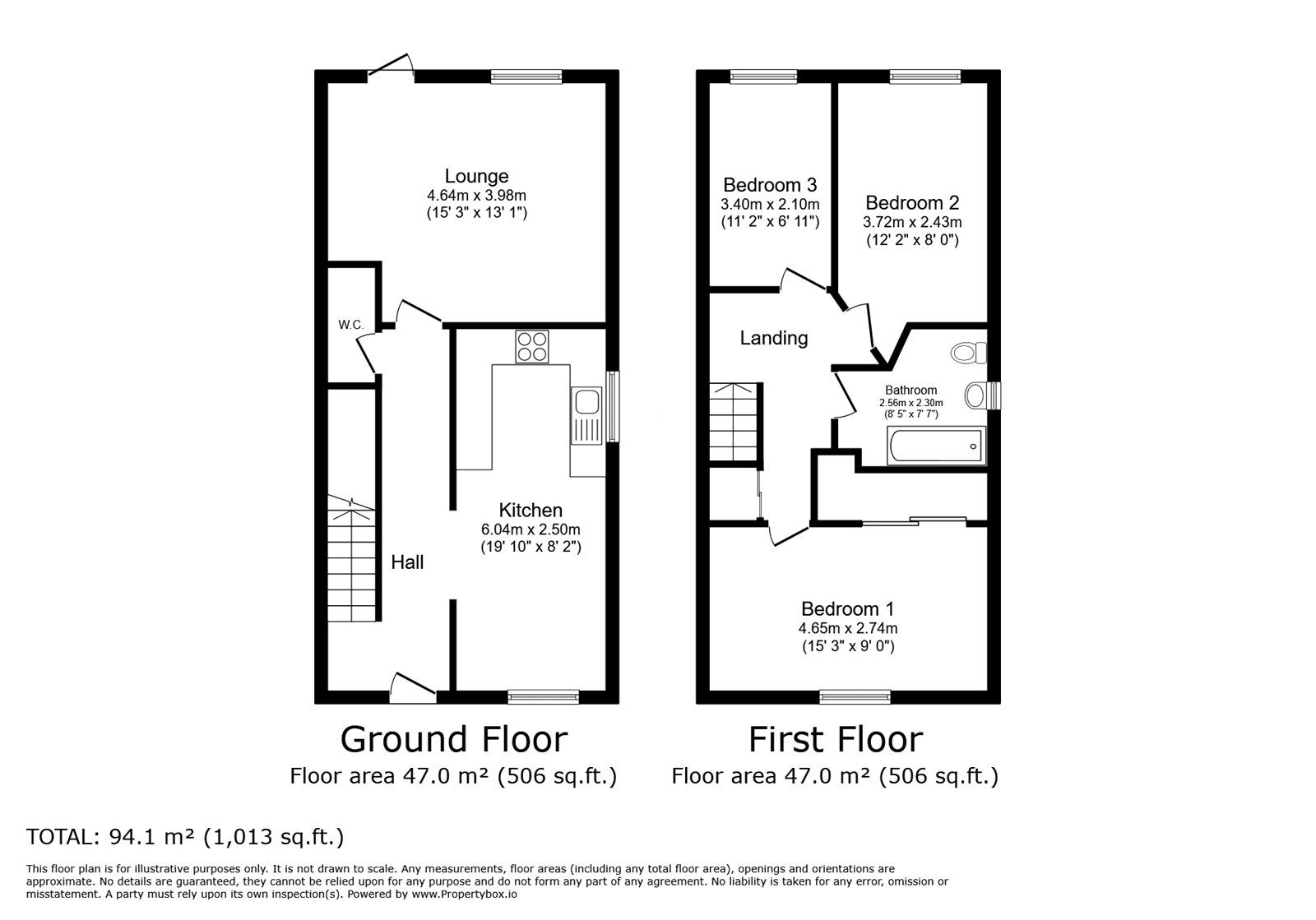 Floorplan of 3 bedroom Semi Detached House to rent, Walden Court, Canterbury, Kent, CT2