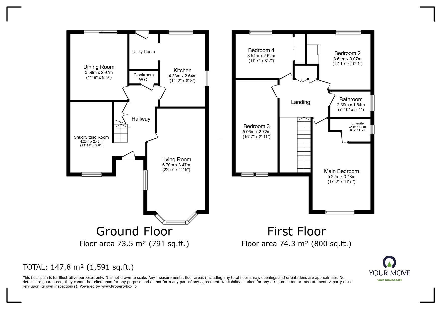 Floorplan of 4 bedroom Detached House for sale, Water Meadows, Fordwich, Kent, CT2