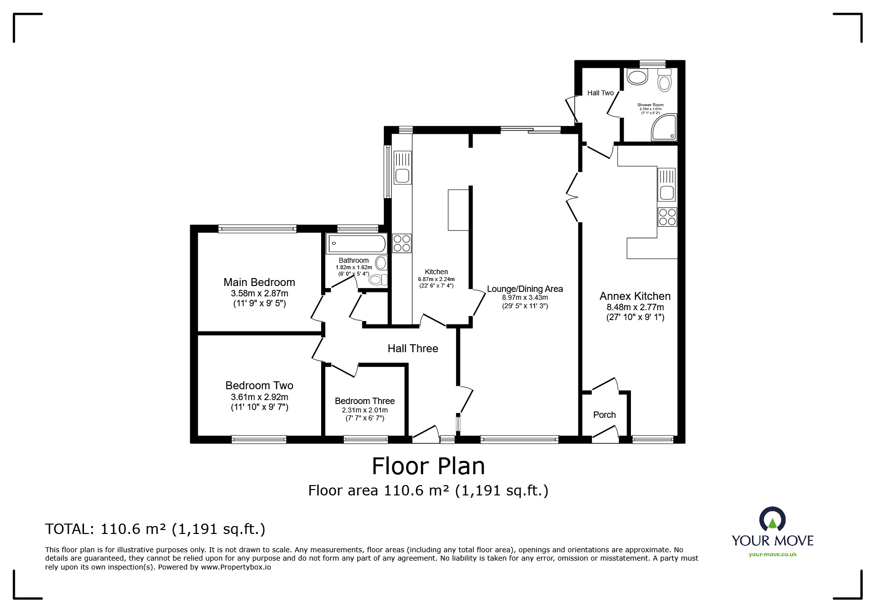 Floorplan of 4 bedroom Detached Bungalow to rent, Market Way, Canterbury, Kent, CT2