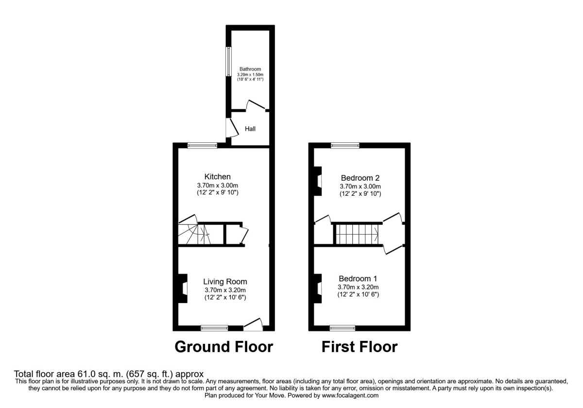 Floorplan of 2 bedroom Mid Terrace House to rent, Linton Street, Carlisle, CA1