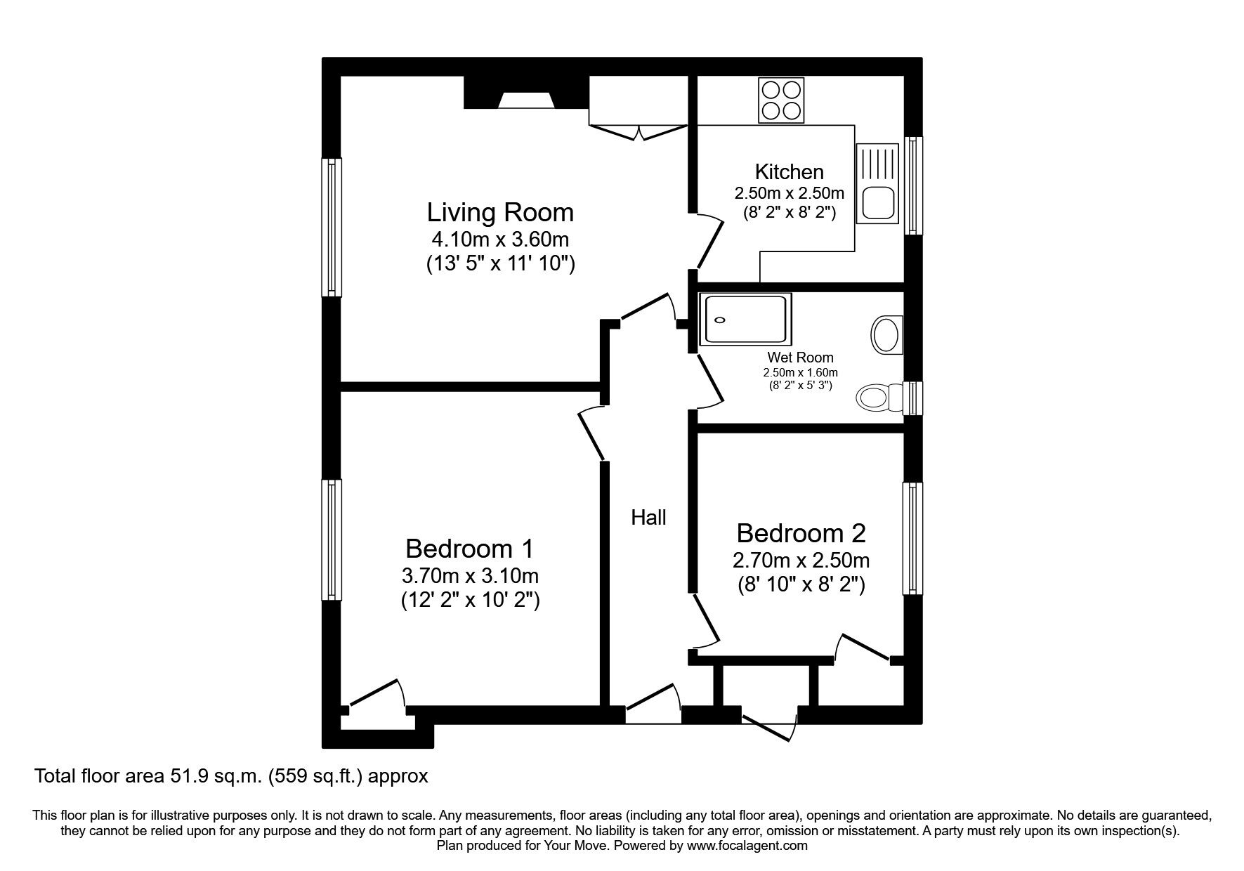 Floorplan of 2 bedroom  Flat to rent, Carliol Drive, Carlisle, Cumbria, CA1