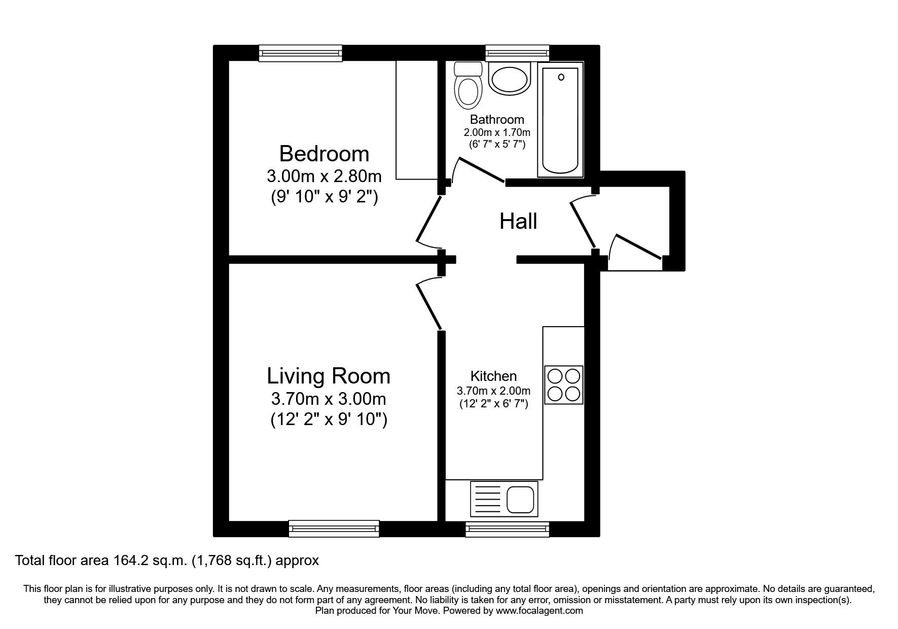 Floorplan of 1 bedroom  Flat to rent, Shadygrove Road, Carlisle, Cumbria, CA2