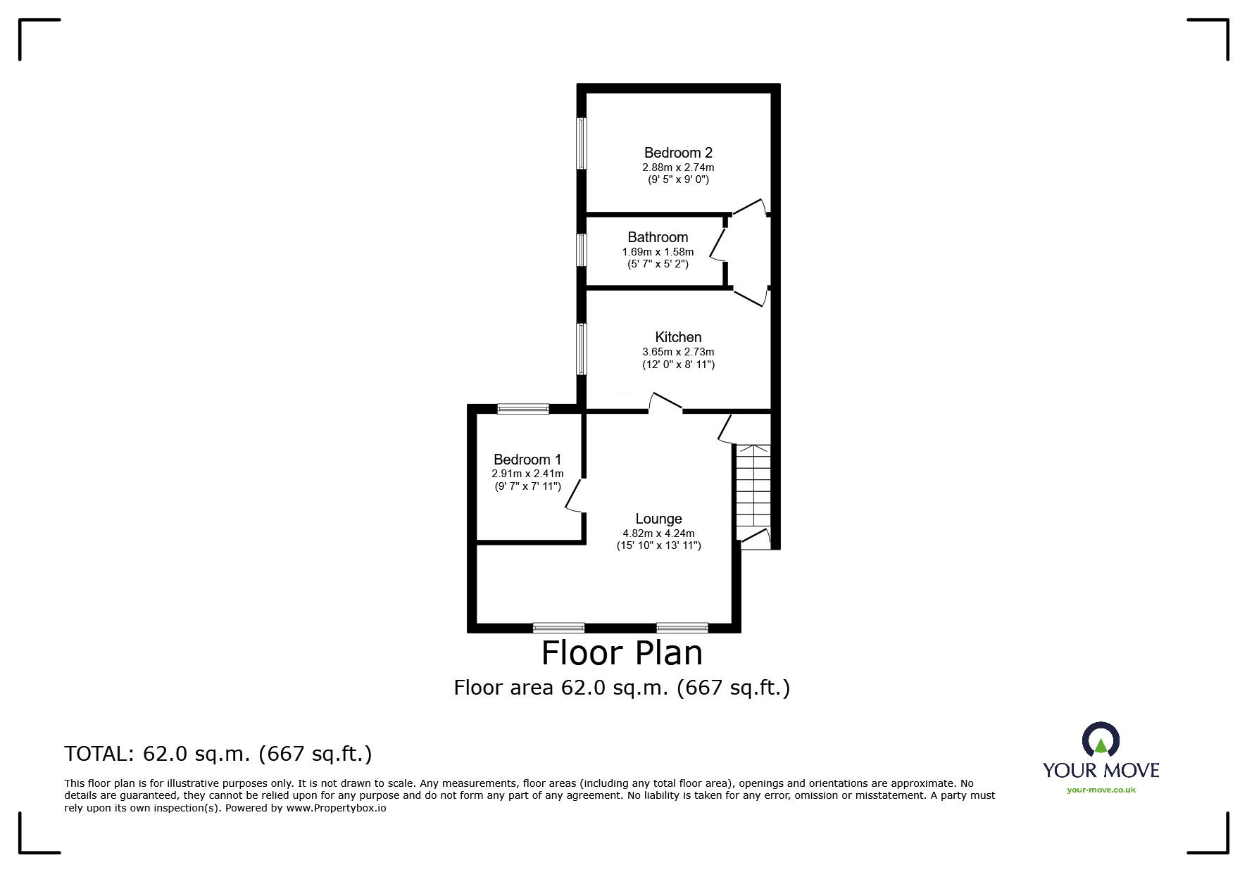 Floorplan of 2 bedroom  Flat to rent, Edward Street, Carlisle, CA1