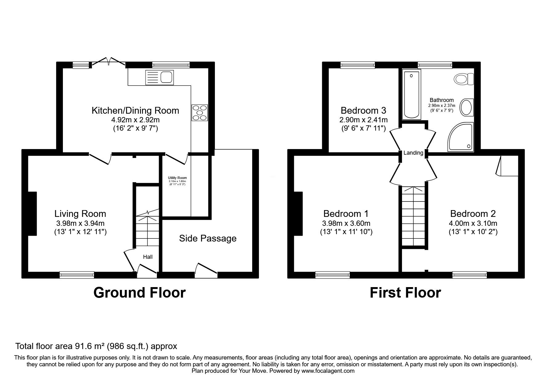 Floorplan of 3 bedroom Mid Terrace House for sale, Back Street, Cotehill, Cumbria, CA4