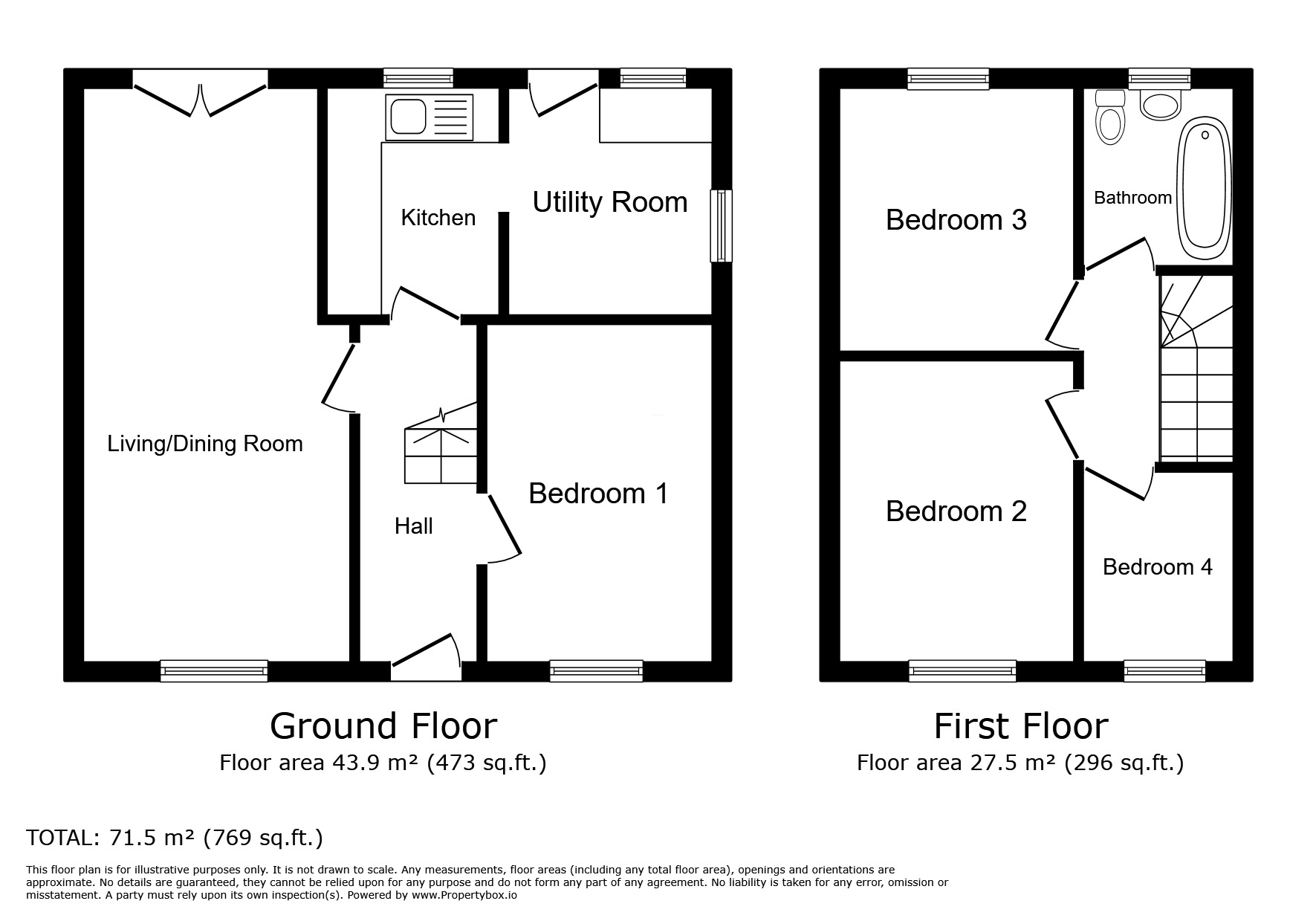 Floorplan of 4 bedroom End Terrace House for sale, Howrigg Bank, Wigton, Cumbria, CA7