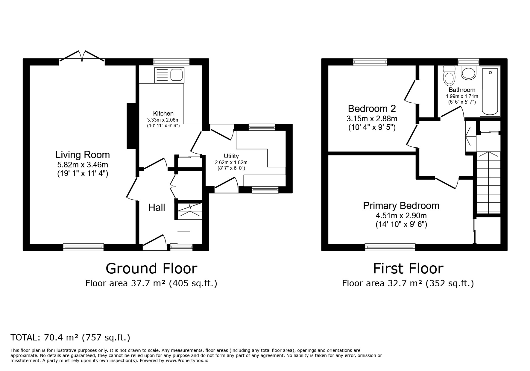 Floorplan of 2 bedroom Semi Detached House for sale, Springfield Road, Carlisle, Cumbria, CA1