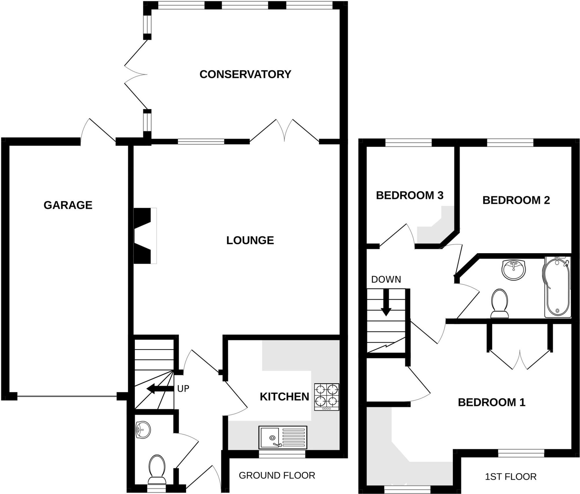 Floorplan of 3 bedroom Semi Detached House to rent, Helvellyn Rise, Carlisle, Cumbria, CA2