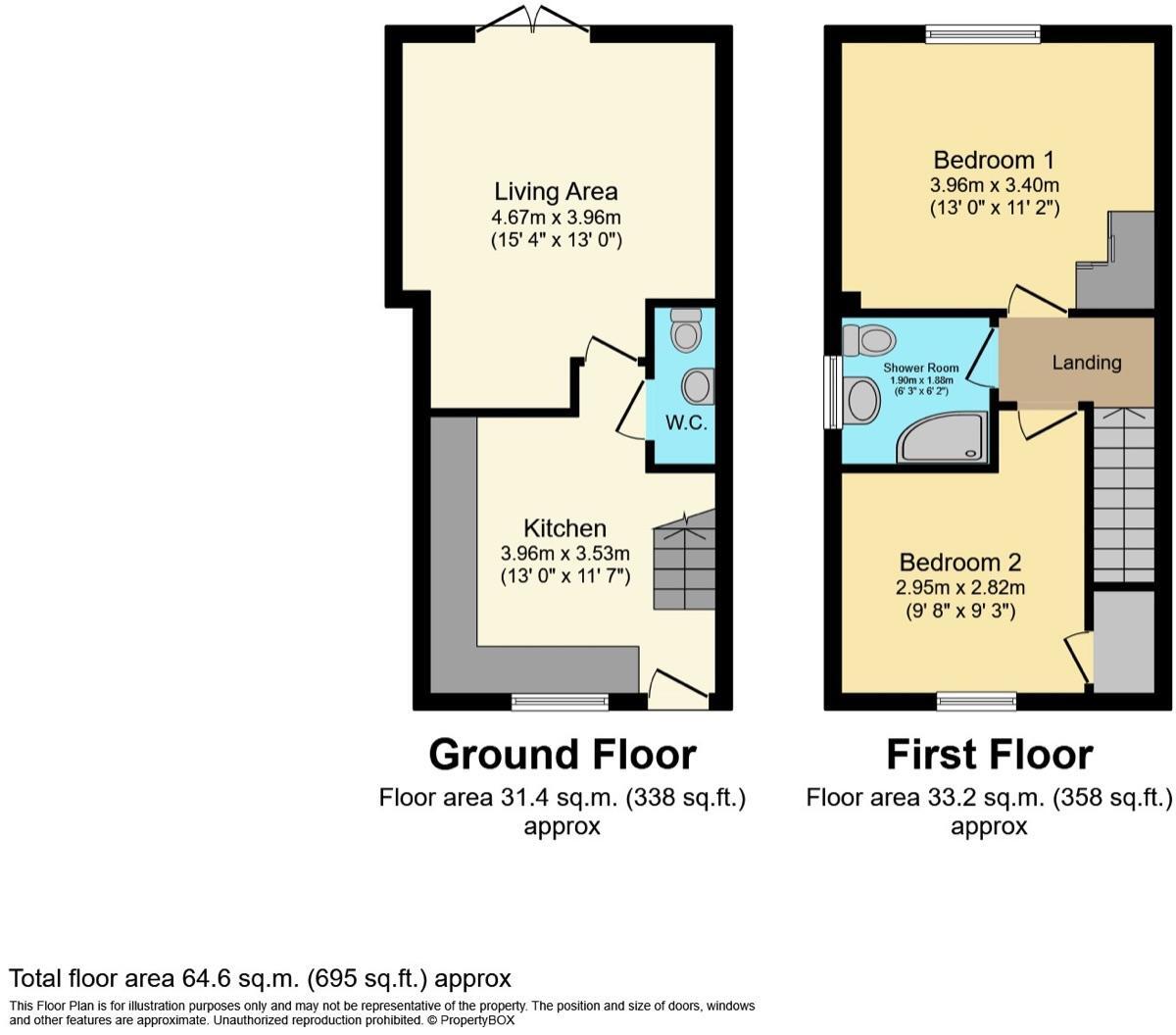 Floorplan of 2 bedroom End Terrace House to rent, Irton Terrace, Irton Place, Cumbria, CA2