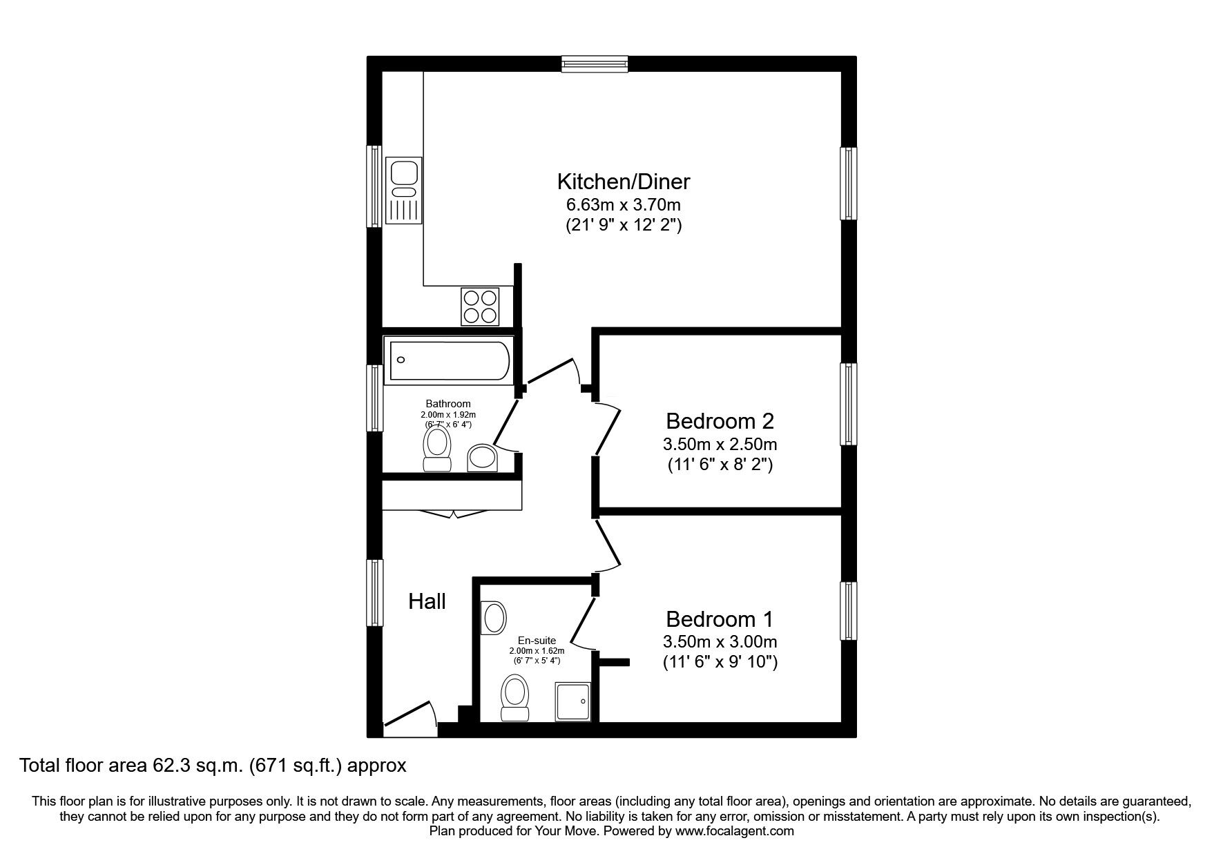 Floorplan of 2 bedroom  Flat for sale, Admiral Way, Carlisle, Cumbria, CA1