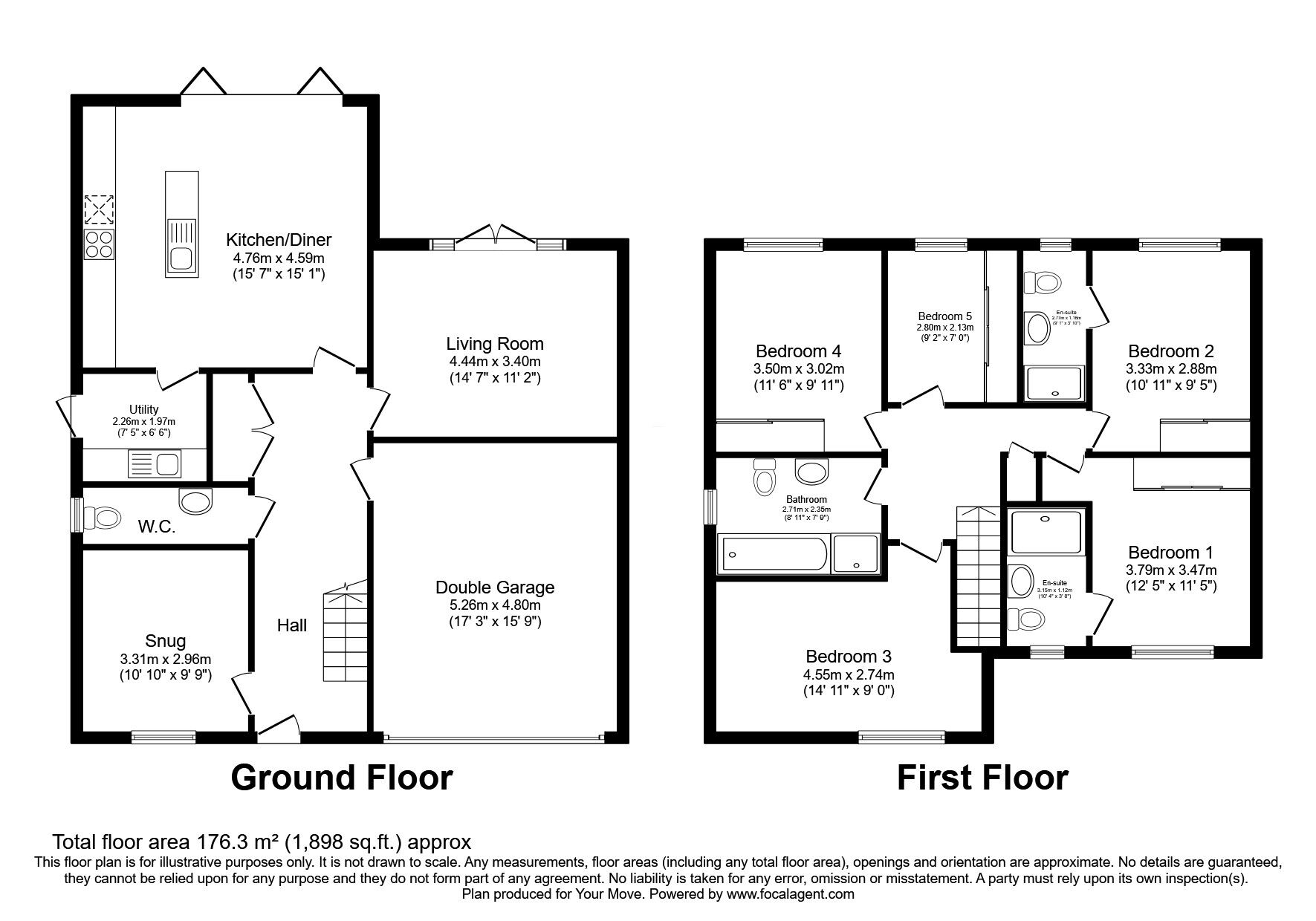 Floorplan of 5 bedroom Detached House for sale, Howgill Way, Brampton, Cumbria, CA8