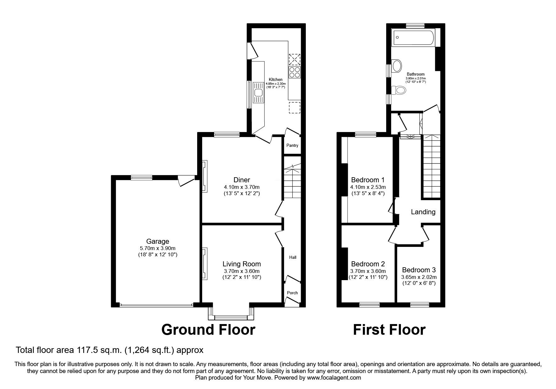 Floorplan of 3 bedroom Semi Detached House for sale, Cummersdale, Carlisle, Cumbria, CA2