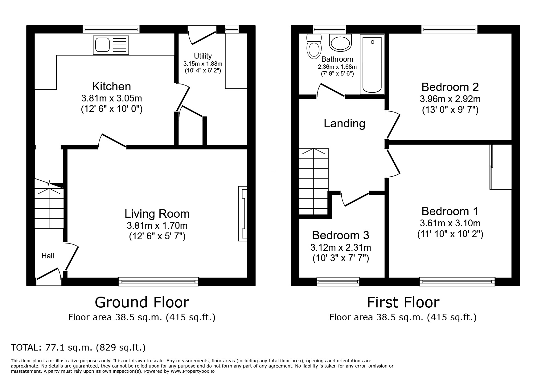 Floorplan of 3 bedroom Semi Detached House for sale, School Road, Thursby, Cumbria, CA5