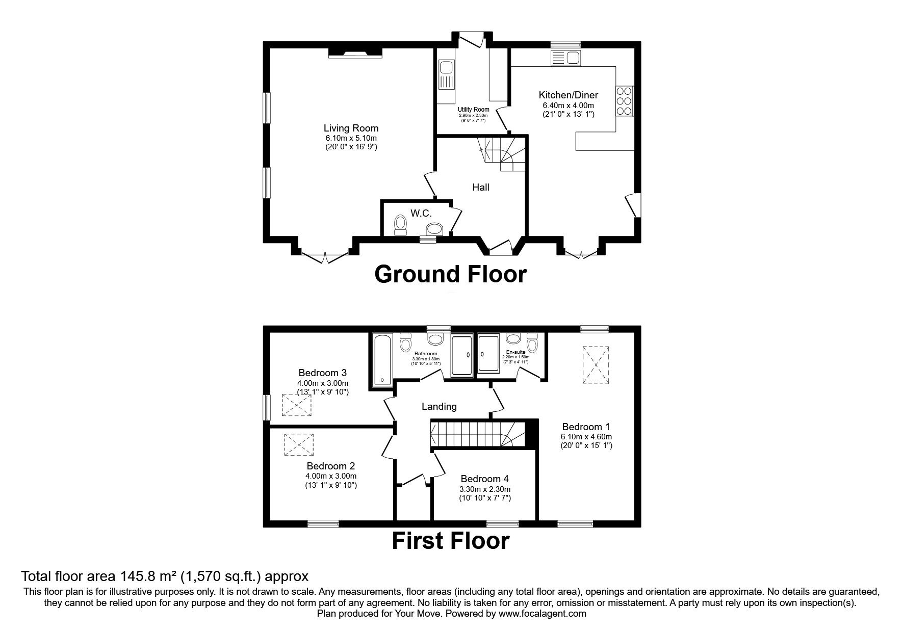 Floorplan of 4 bedroom End Terrace House for sale, Waverton, Wigton, Cumbria, CA7