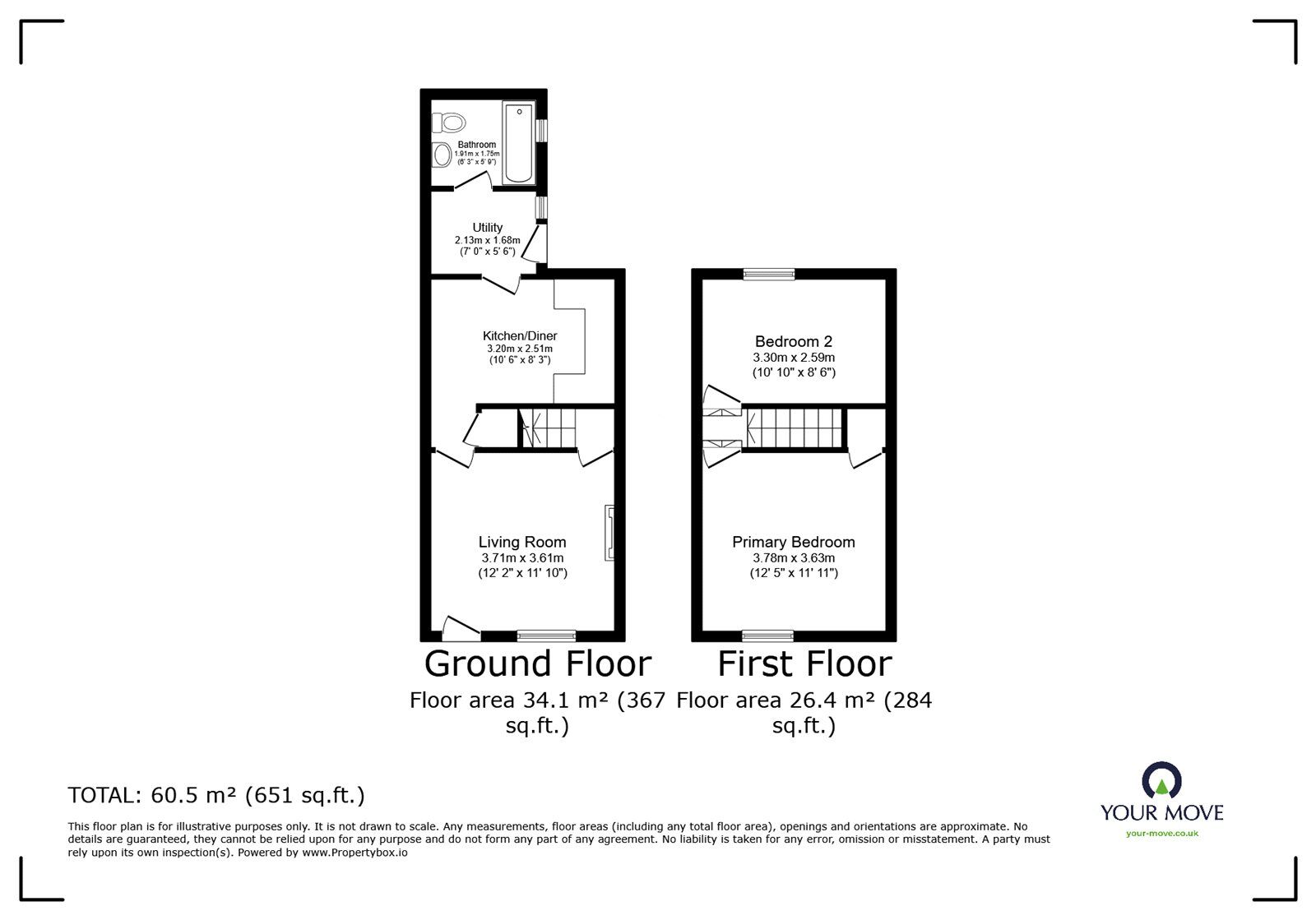 Floorplan of 2 bedroom Mid Terrace House for sale, Clift Street, Carlisle, Cumbria, CA2