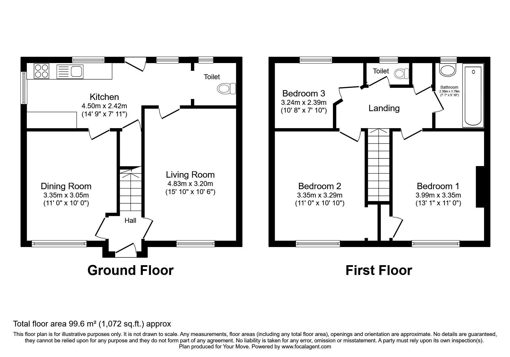 Floorplan of 3 bedroom End Terrace House for sale, Waldegrave Road, Carlisle, Cumbria, CA2