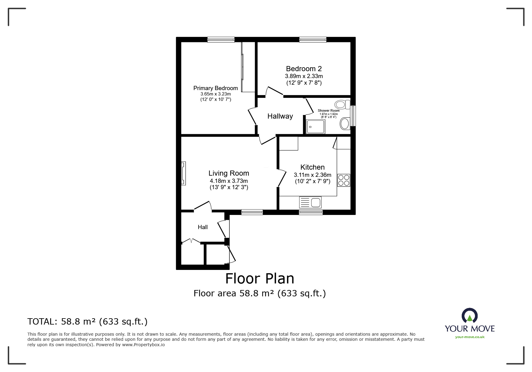 Floorplan of 2 bedroom  Flat for sale, St. Peters Close, Carlisle, Cumbria, CA3