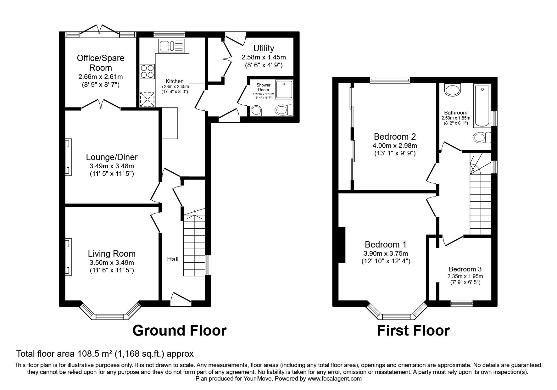 Floorplan of 3 bedroom Semi Detached House for sale, Moorhouse Road, Carlisle, Cumbria, CA2