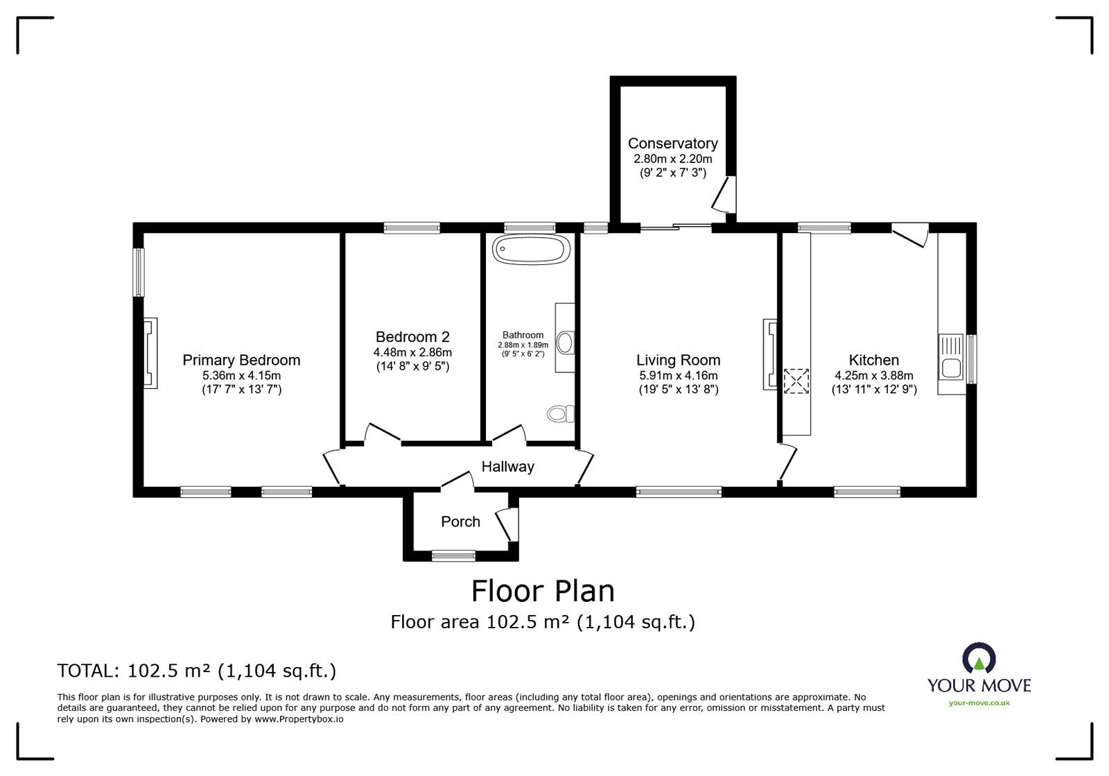 Floorplan of 2 bedroom Detached Property for sale, Roadhead, Carlisle, Cumbria, CA6