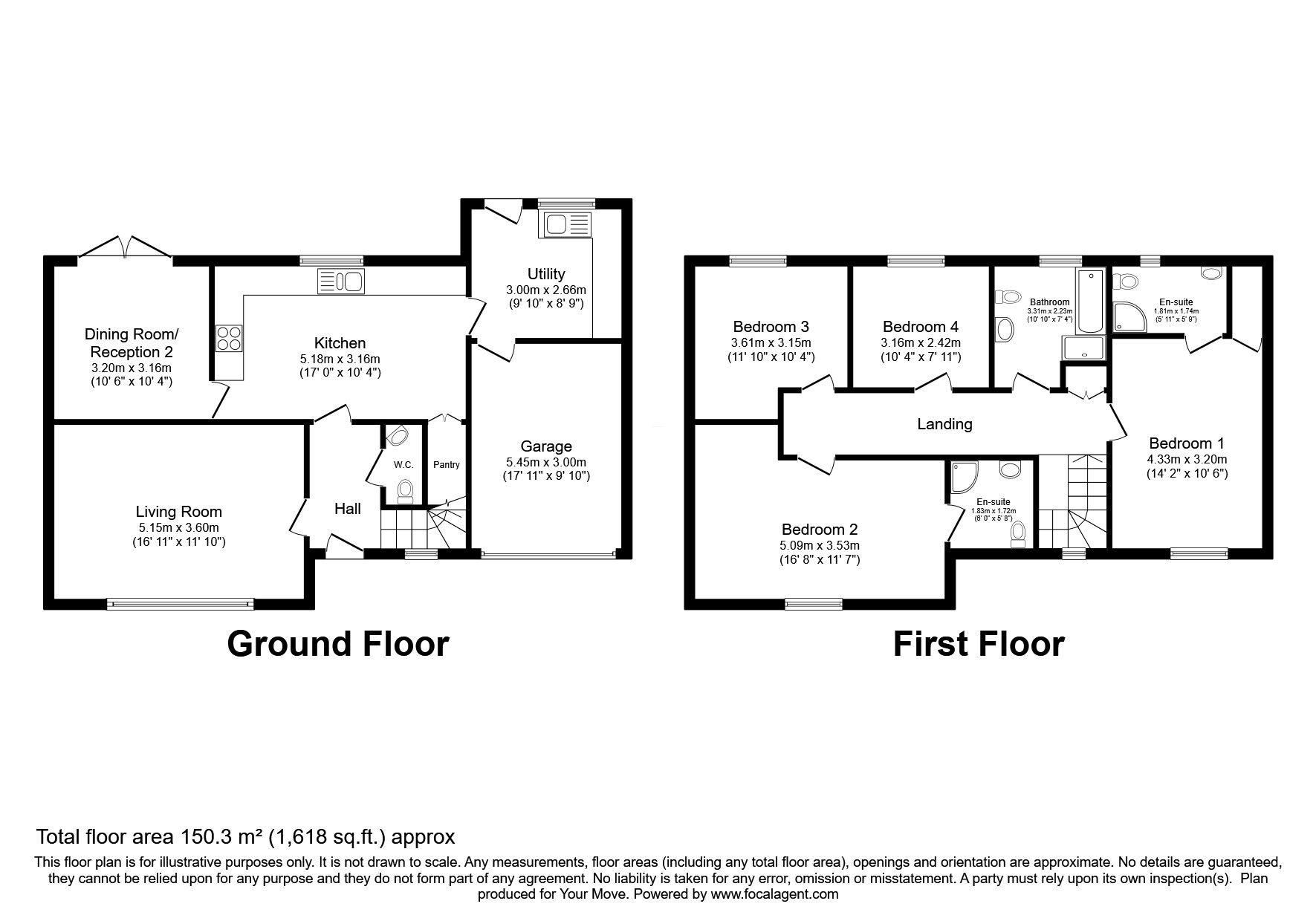 Floorplan of 4 bedroom Detached House for sale, Cross House Gardens, Great Orton, Cumbria, CA5