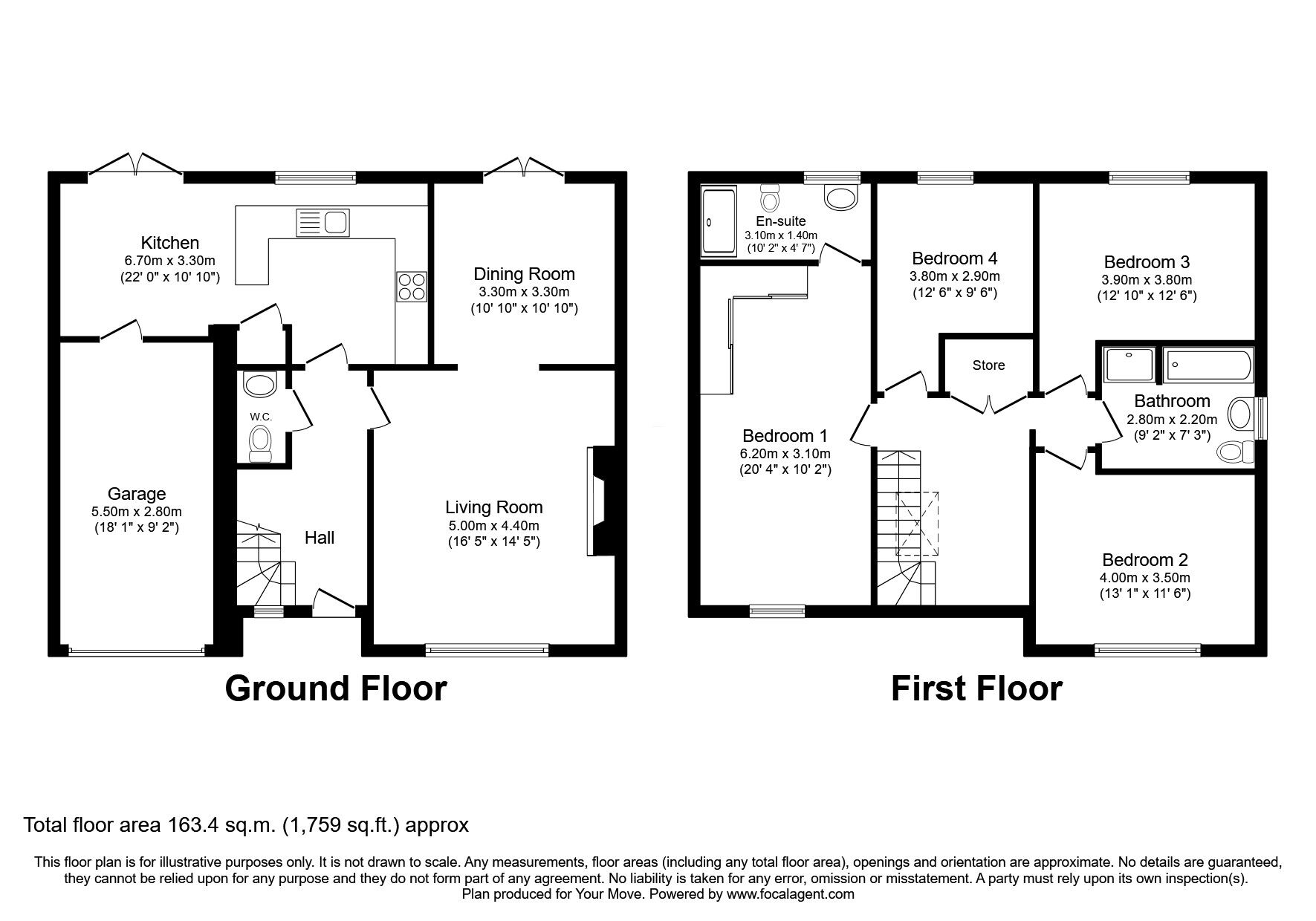 Floorplan of 4 bedroom Detached House for sale, Grange View, Wigton, Cumbria, CA7