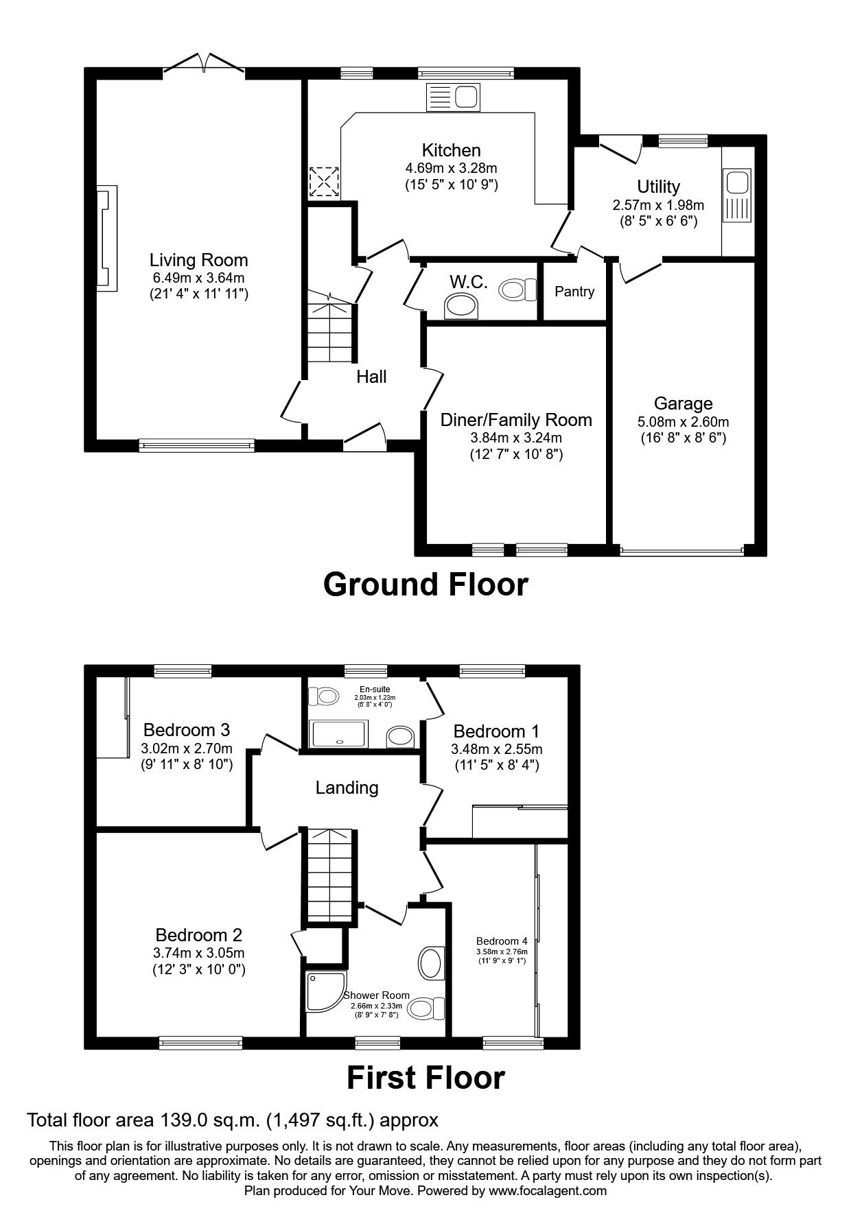 Floorplan of 4 bedroom Detached House for sale, Townfoot Park, Brampton, Cumbria, CA8