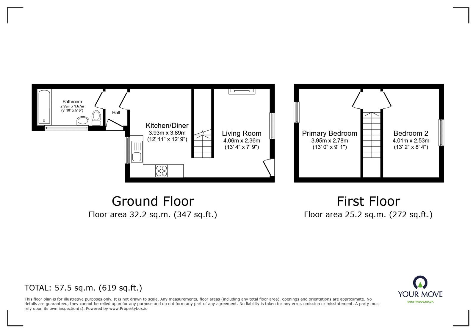 Floorplan of 2 bedroom Mid Terrace House for sale, Crummock Street, Carlisle, Cumbria, CA2