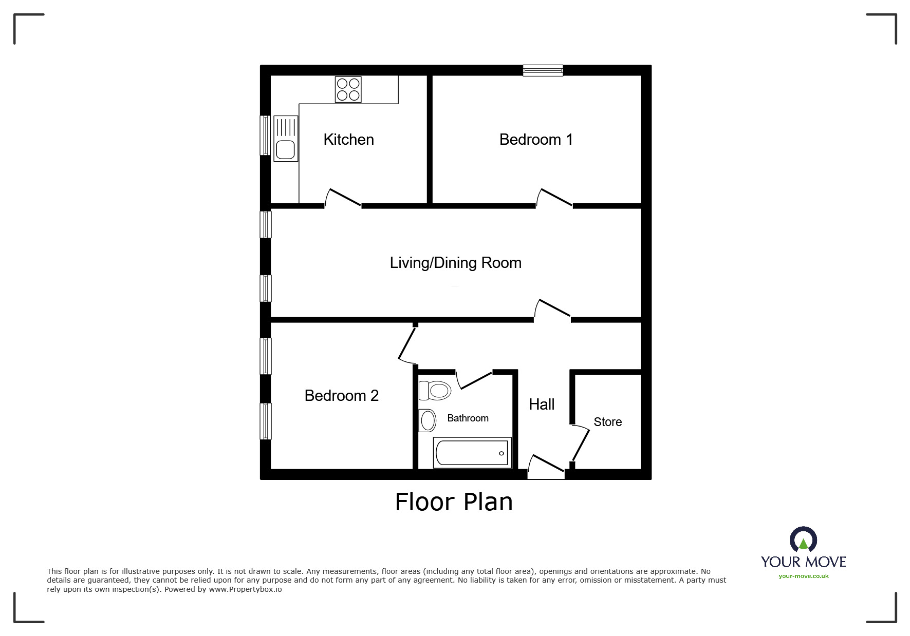 Floorplan of 2 bedroom  Flat for sale, Highmoor Park, Wigton, Cumbria, CA7