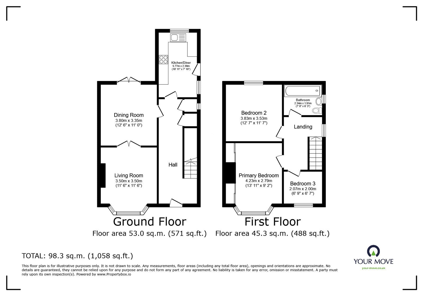 Floorplan of 3 bedroom Semi Detached House for sale, Criffel Road, Carlisle, CA2