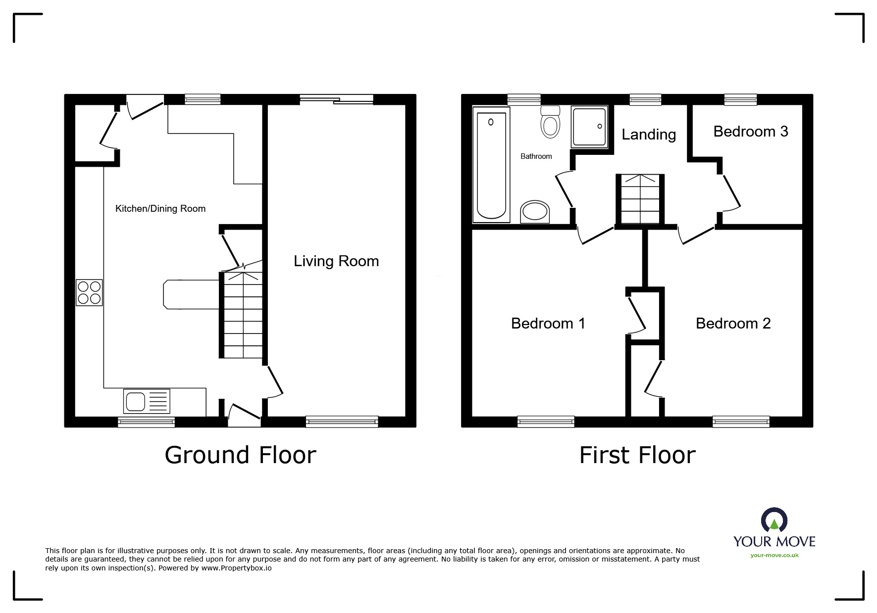 Floorplan of 3 bedroom Mid Terrace House for sale, Meadow Bank, Oughterside, Cumbria, CA7