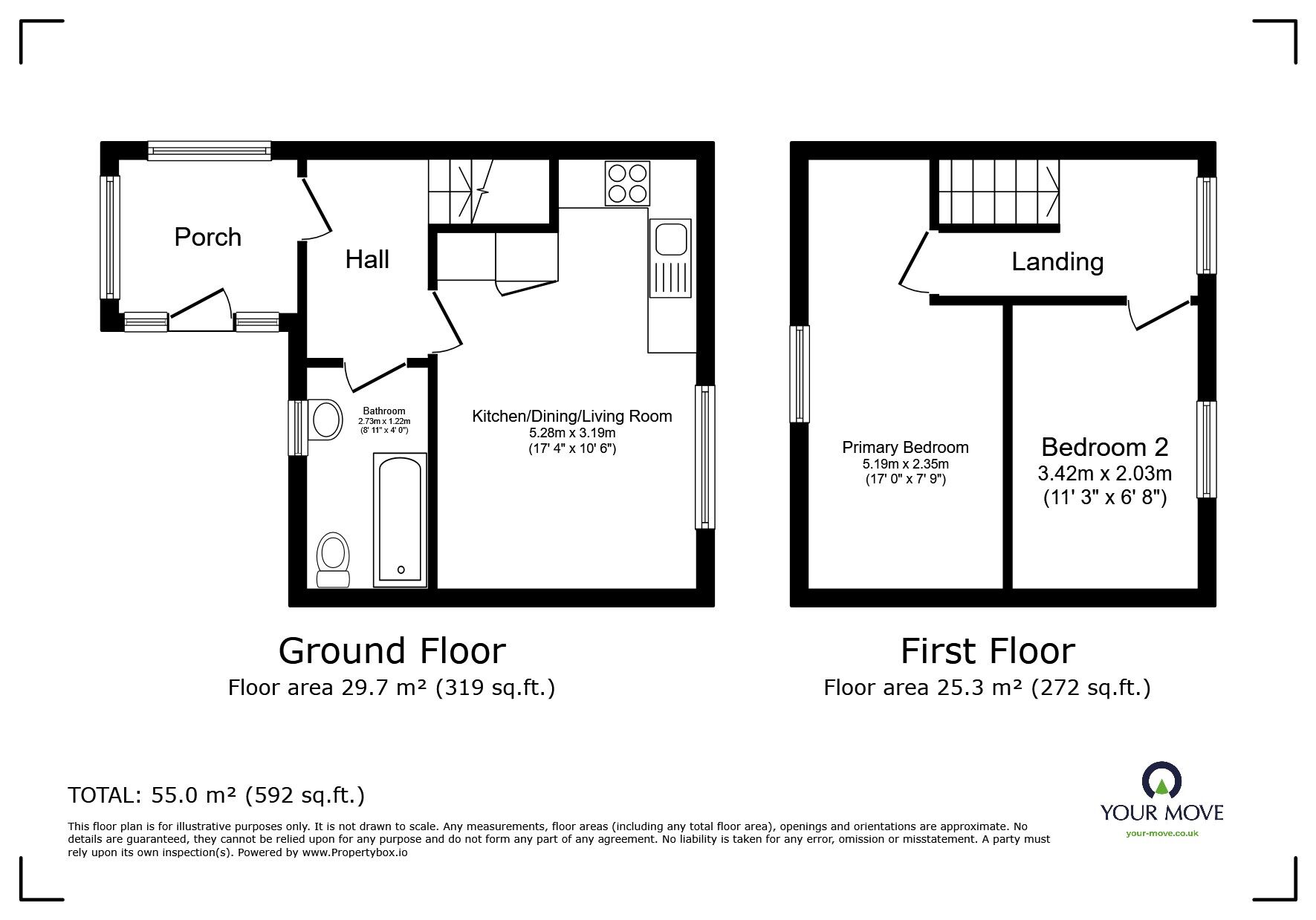 Floorplan of 2 bedroom  Property for sale, Brampton, Cumbria, CA8