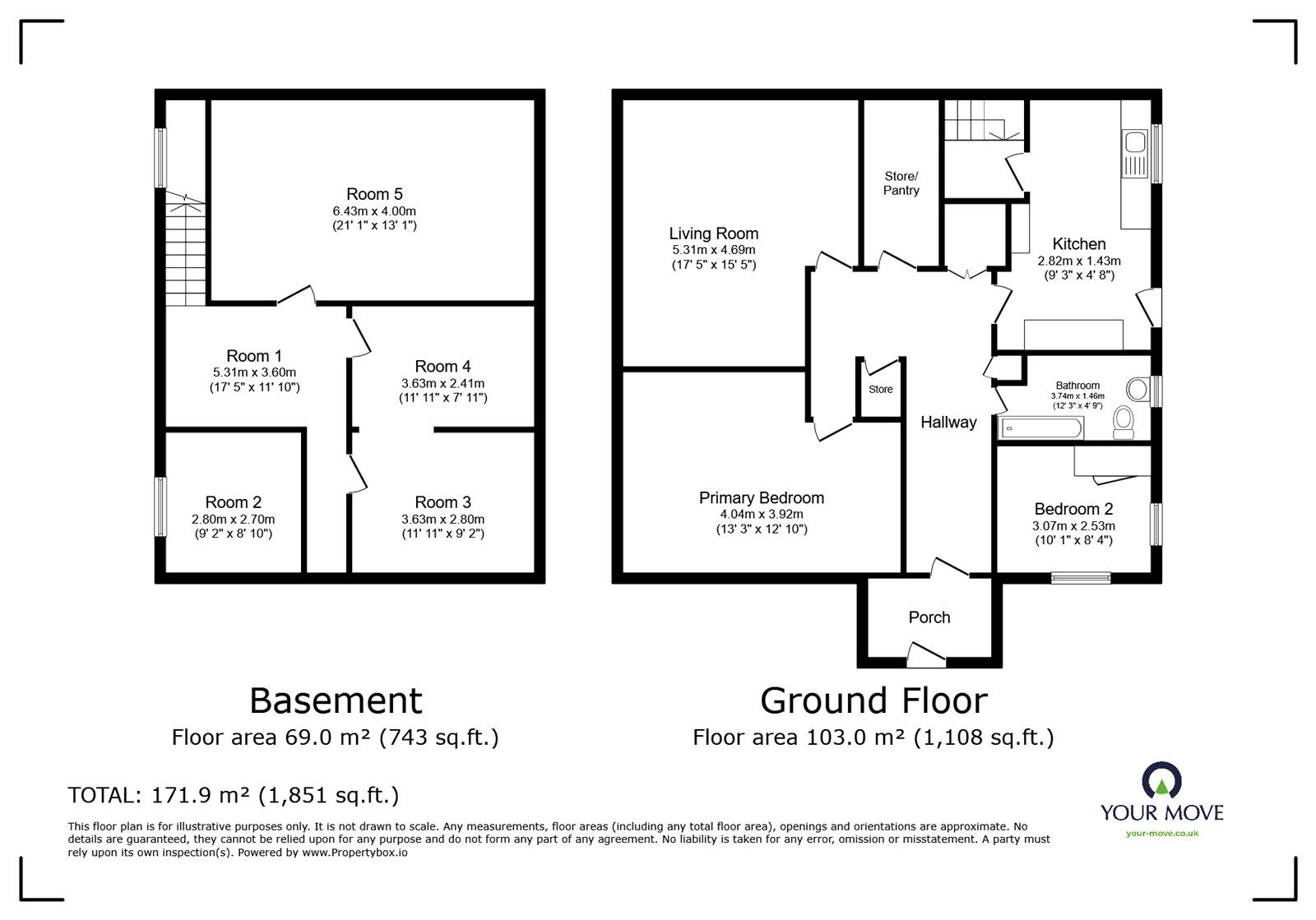 Floorplan of 4 bedroom Semi Detached Flat for sale, Clint House, Armathwaite, Carlisle  CA4 9PB