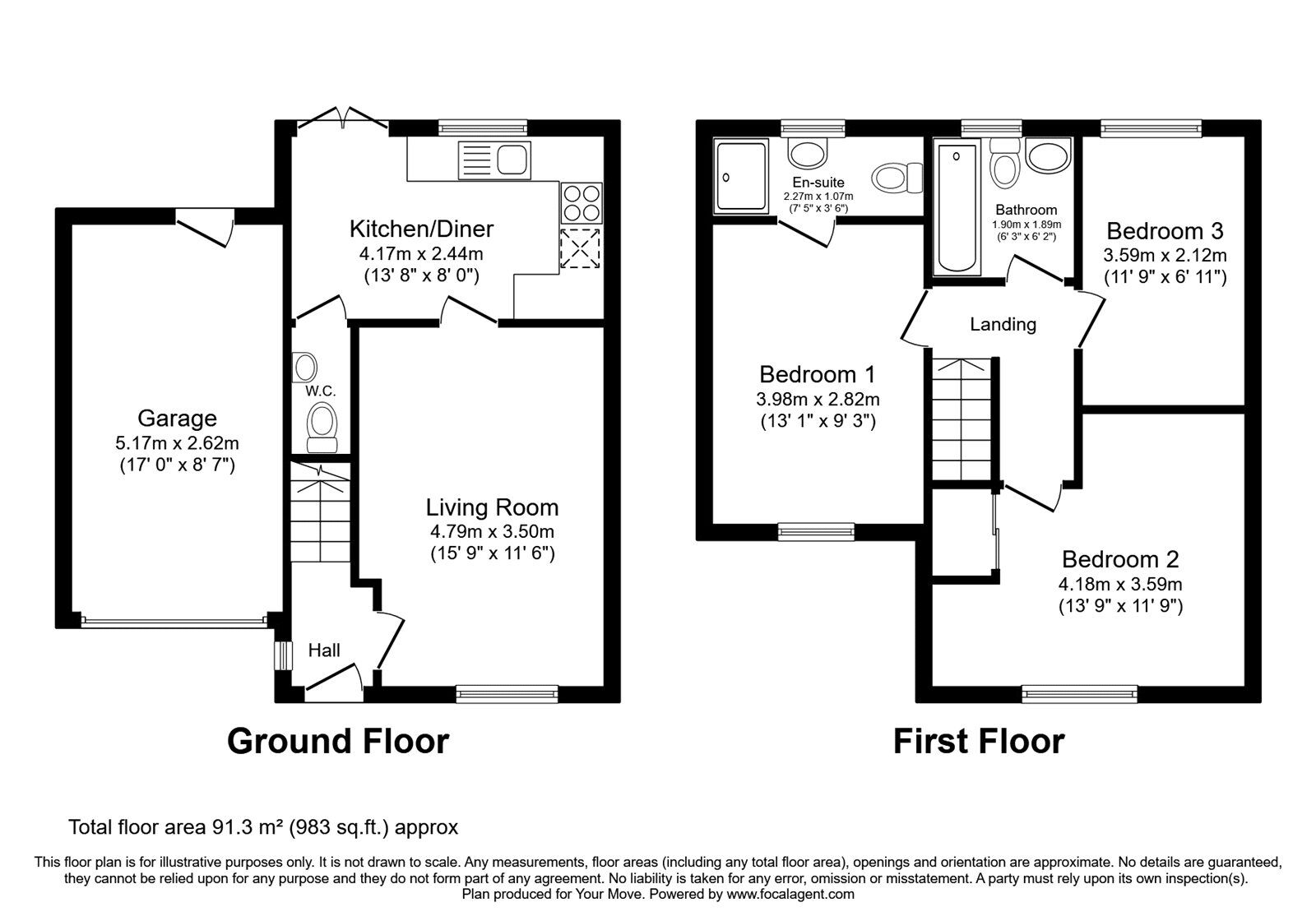 Floorplan of 3 bedroom Detached House for sale, Farren Close, Carlisle, Cumbria, CA1