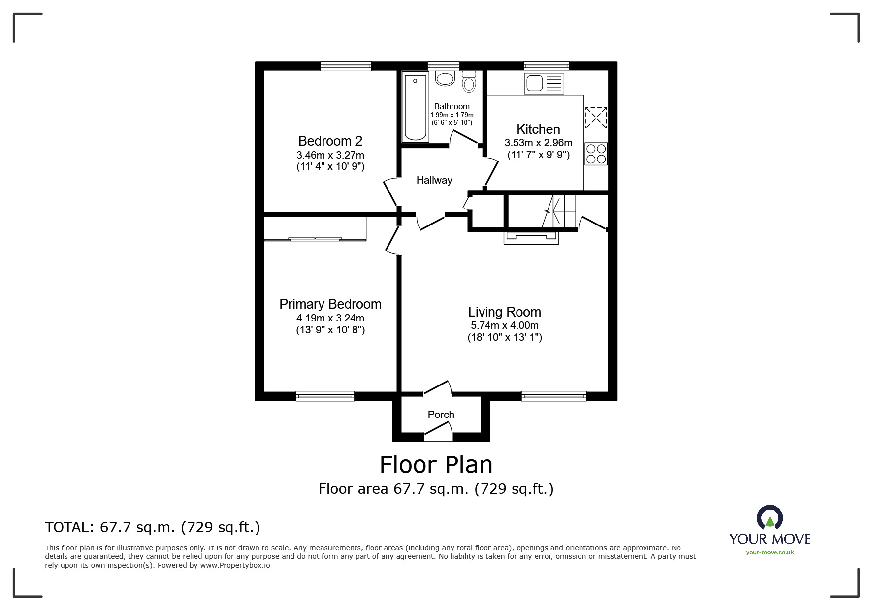 Floorplan of 2 bedroom Semi Detached Flat for sale, The Forge, Dalston, Cumbria, CA5