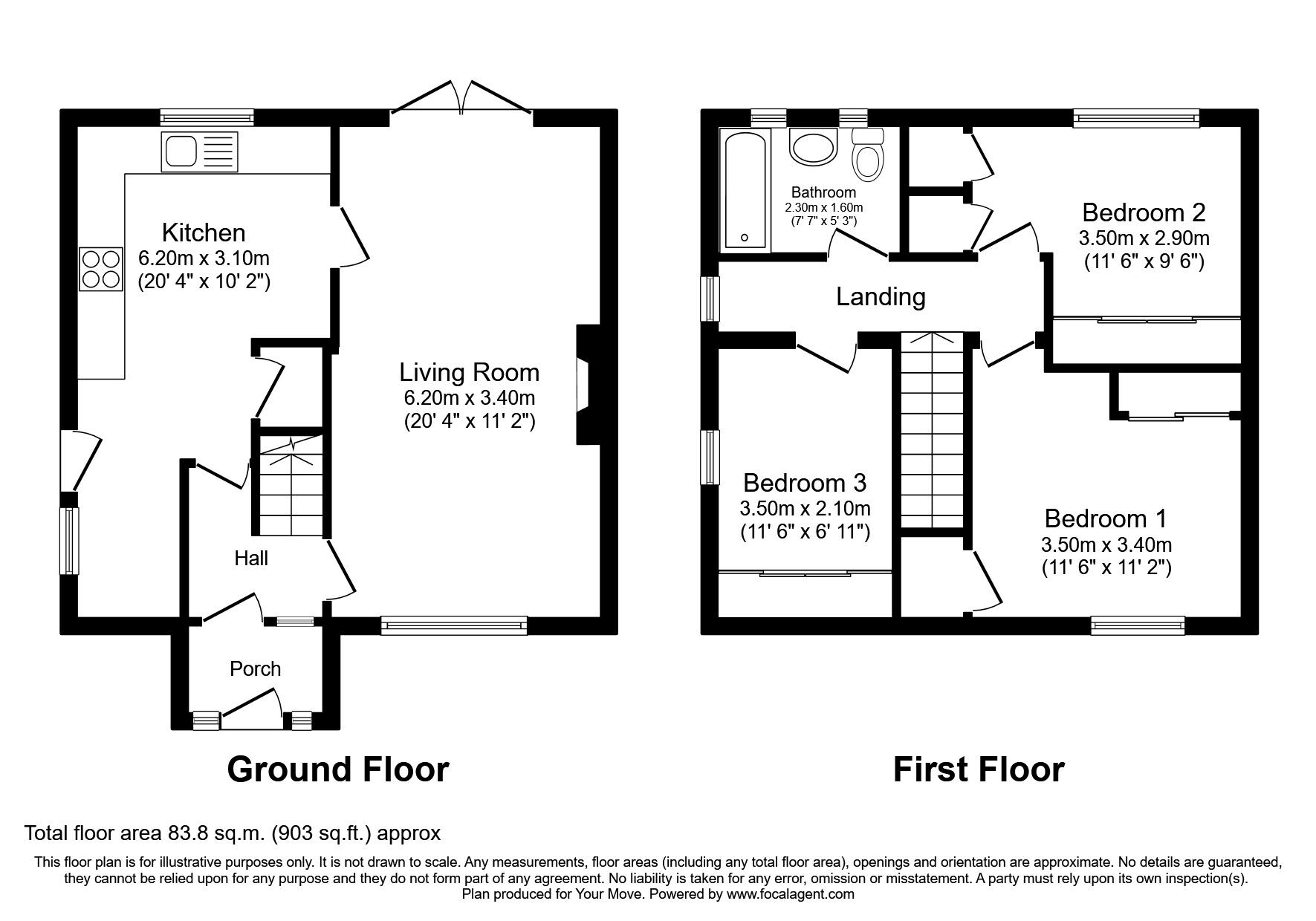 Floorplan of 3 bedroom Semi Detached House for sale, Glendale Rise, Carlisle, Cumbria, CA2