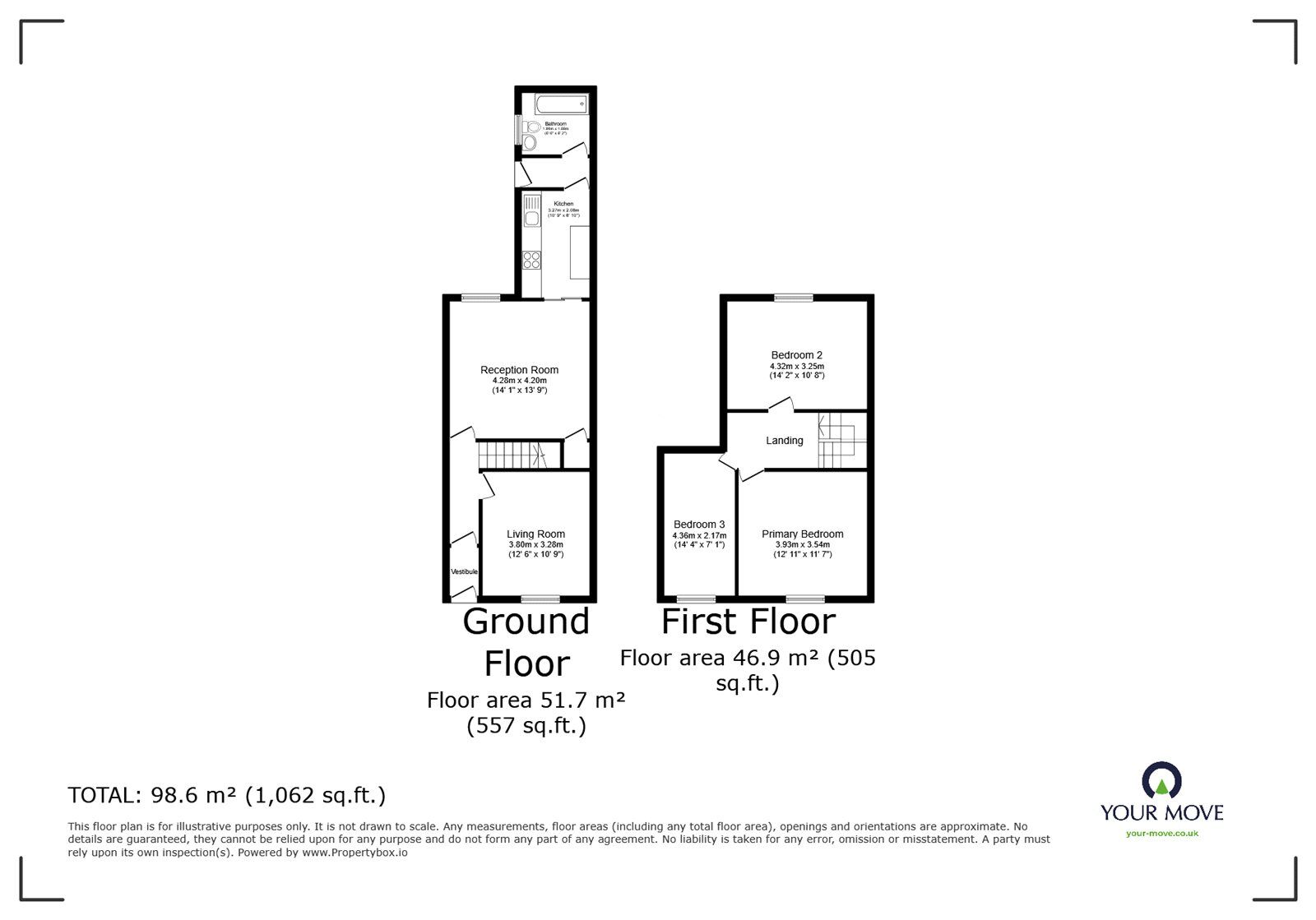 Floorplan of 3 bedroom Mid Terrace House for sale, Trafalgar Street, Carlisle, Cumbria, CA2